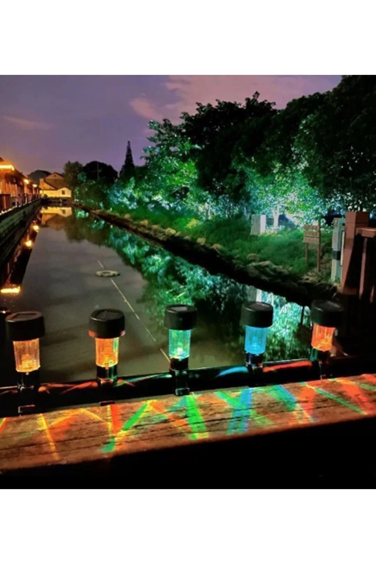 gaman Güneş Enerjili Balkon Demiri İçin Kelepçeli Solar Aydınlatma Dekoratif 6 Adet RGB