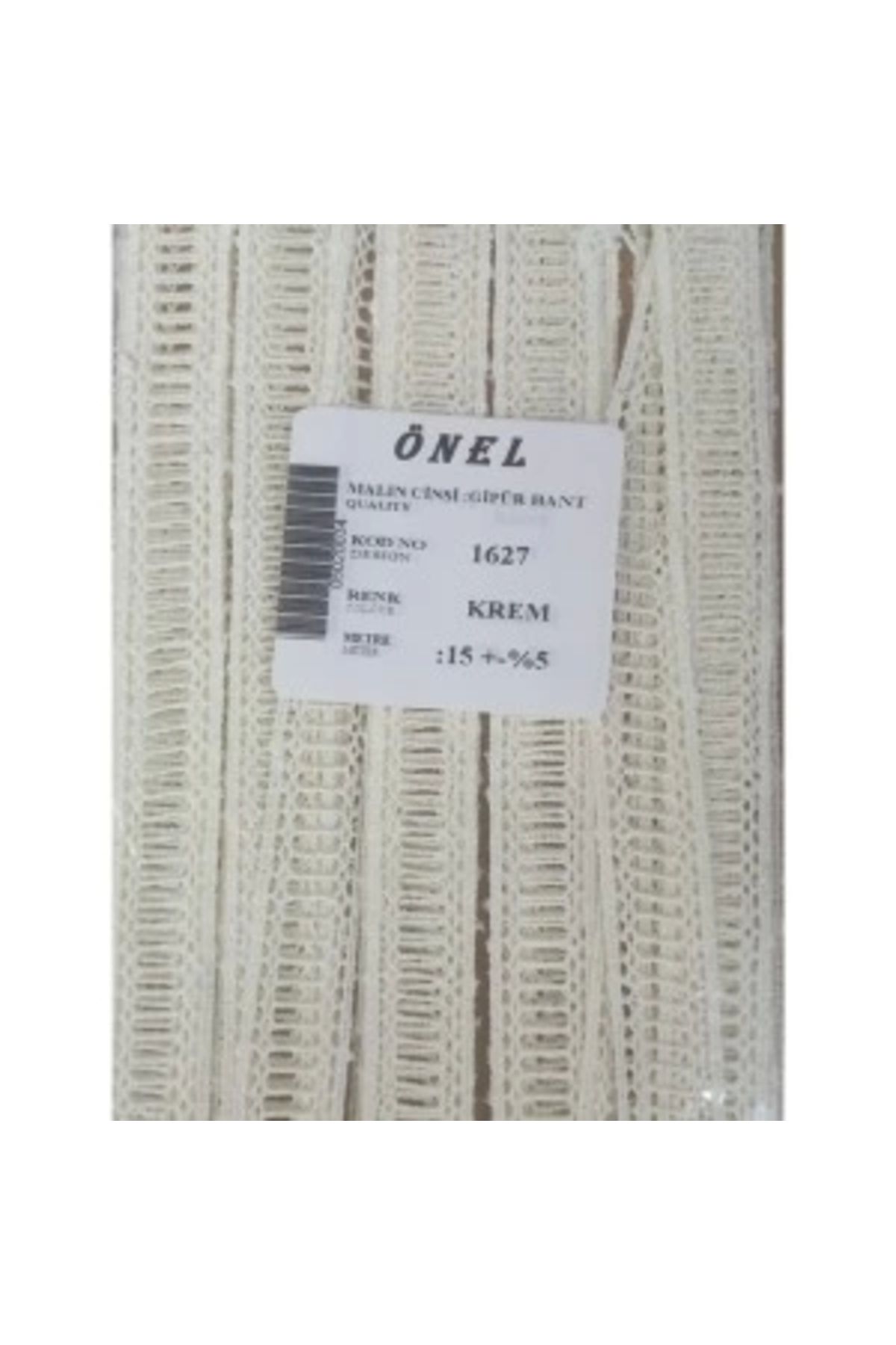 Genel Markalar Dantel Polyester Güpür Bant Krem 15 Metre En 3 Cm On-1627-kr