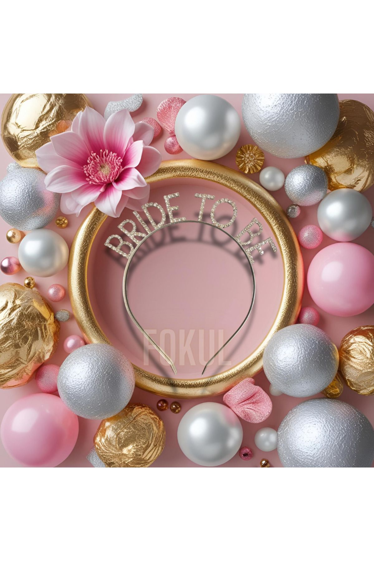 FOKUL Bride To Be Metal Taşlı Taş Bekarlığa Veda Bride To Be Kristal Taşlı Taç
