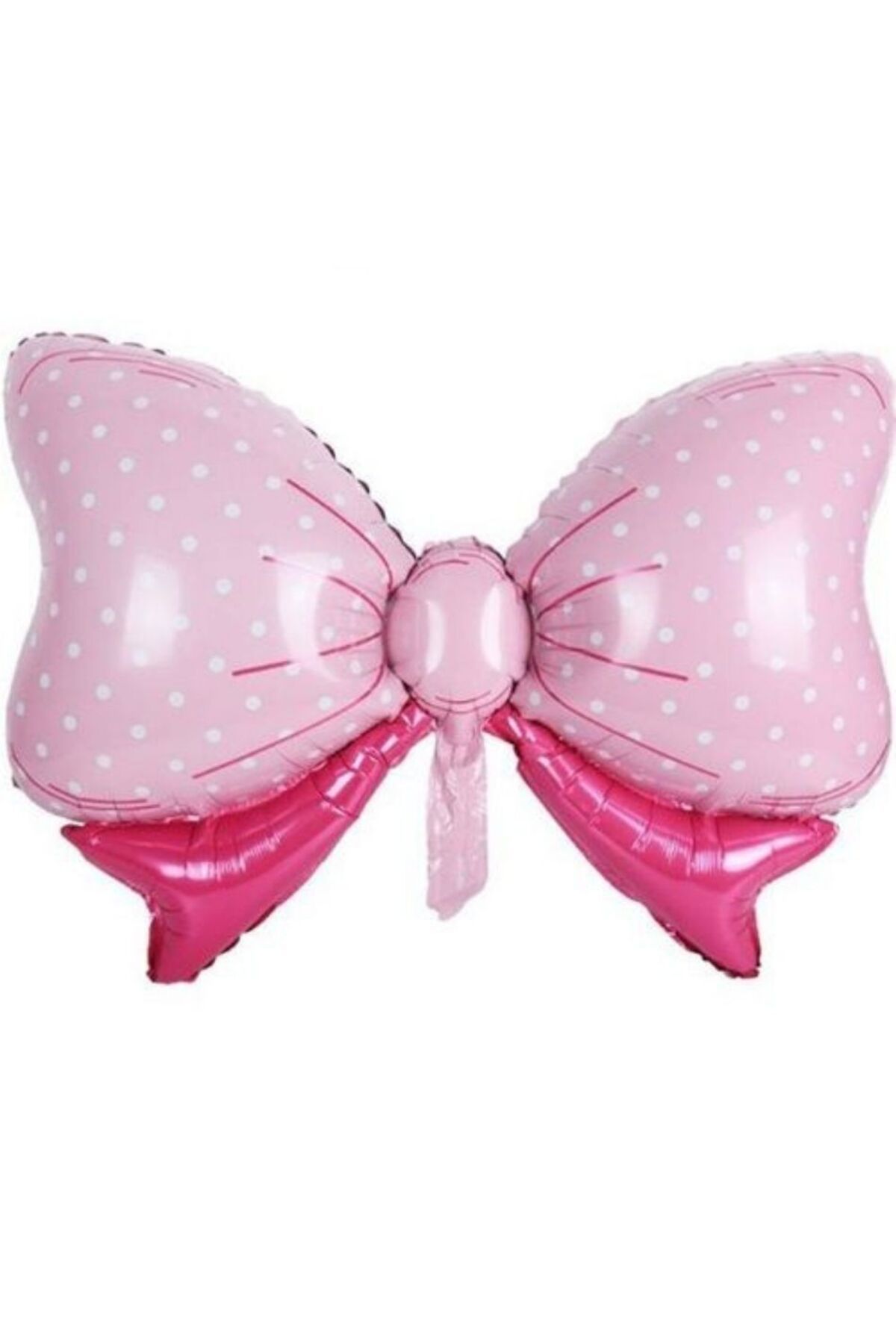 parti sürprizi Pembe Puanlı Fiyonk Şekilli Folyo Balon 1Adet