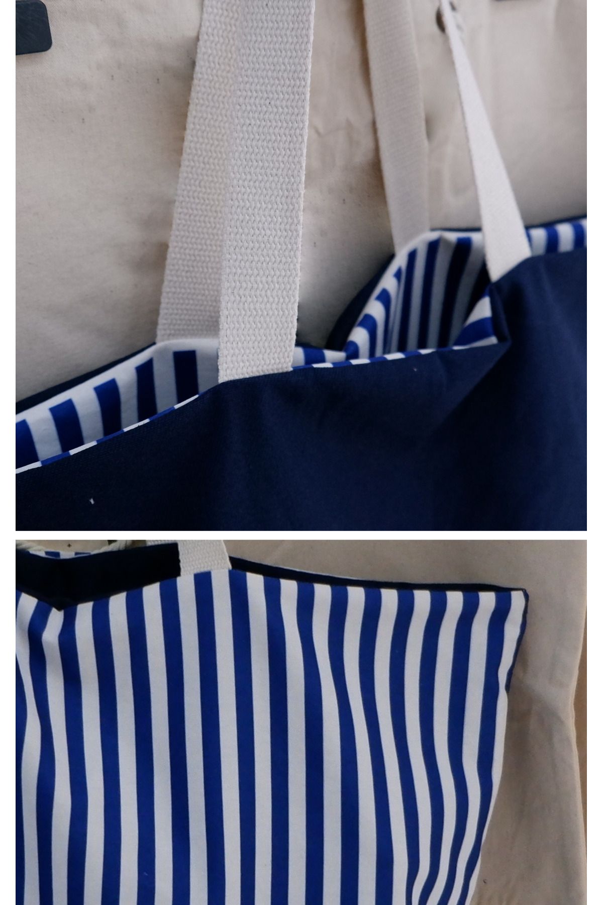 Vedsey-Canvas Multi-Purpose Beach Bag with Double Direction Use 3