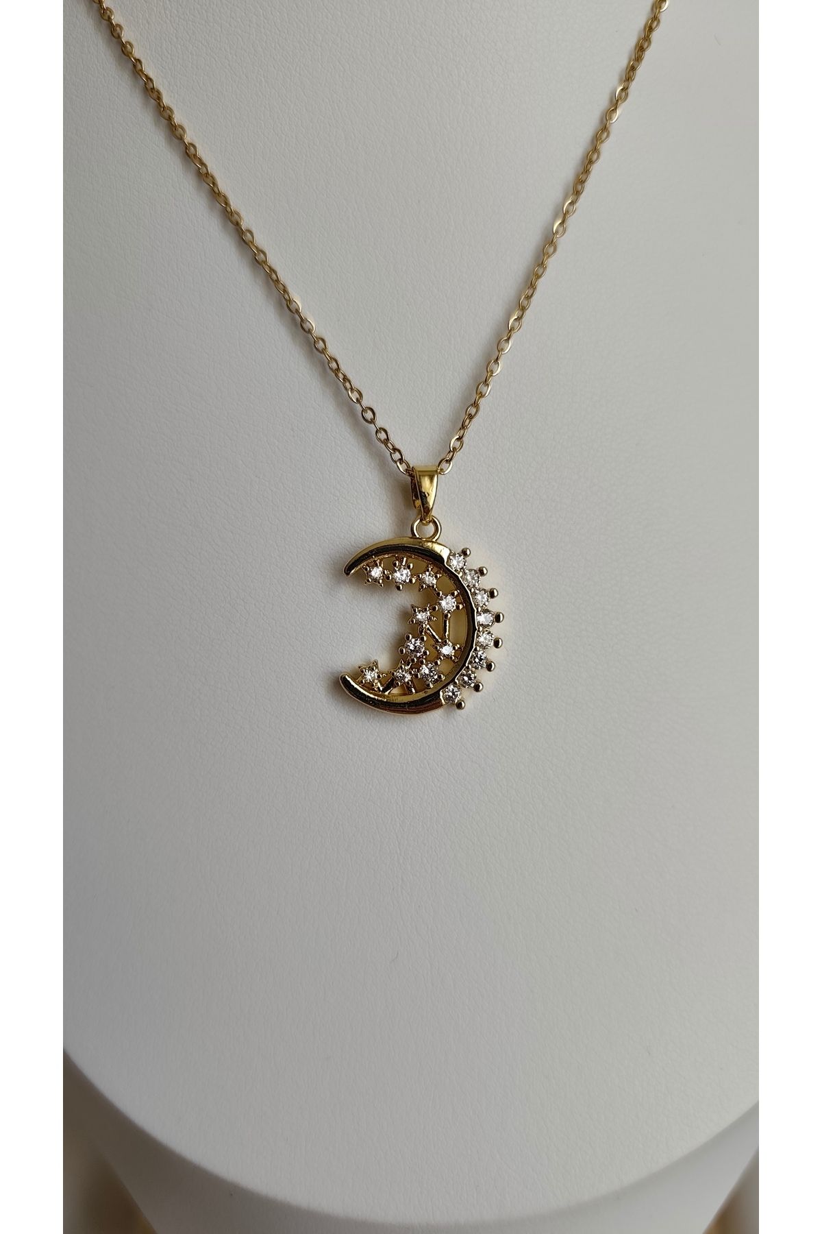 miyesa stainless steel Çelik Antik Hilal Kolye