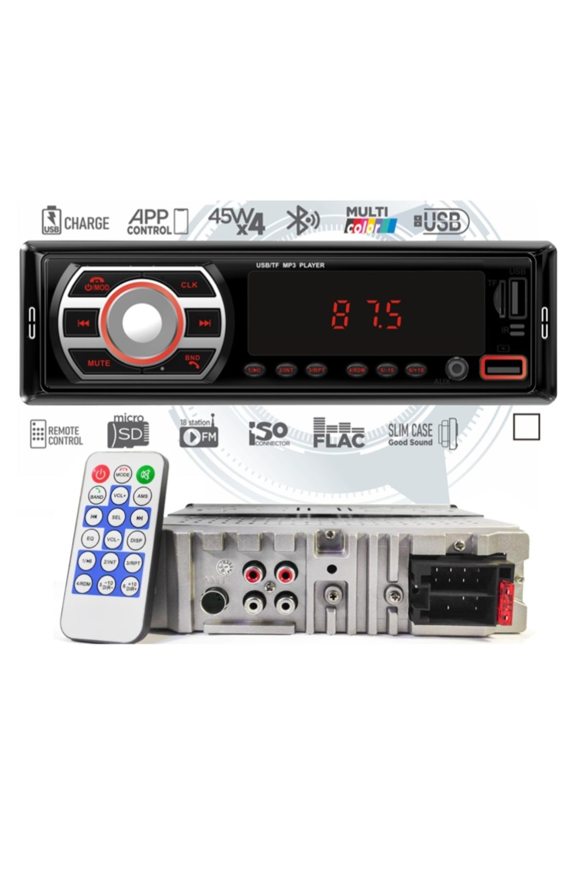 Poke oto teyp 4x45 watt bluetooth 2xusb girişli