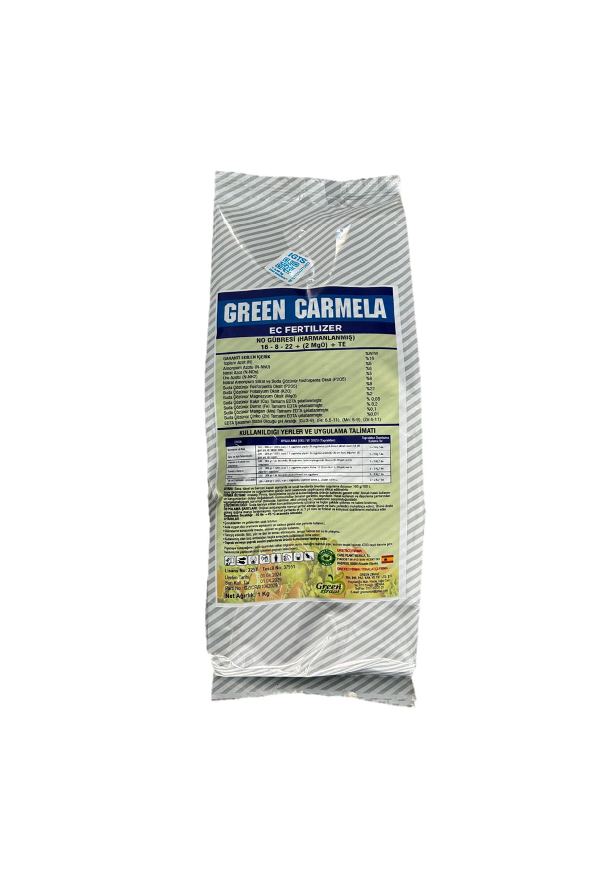 Green Ziraat Green NO 16-8-22 1 KG – Dengeli Kristal Gübre
