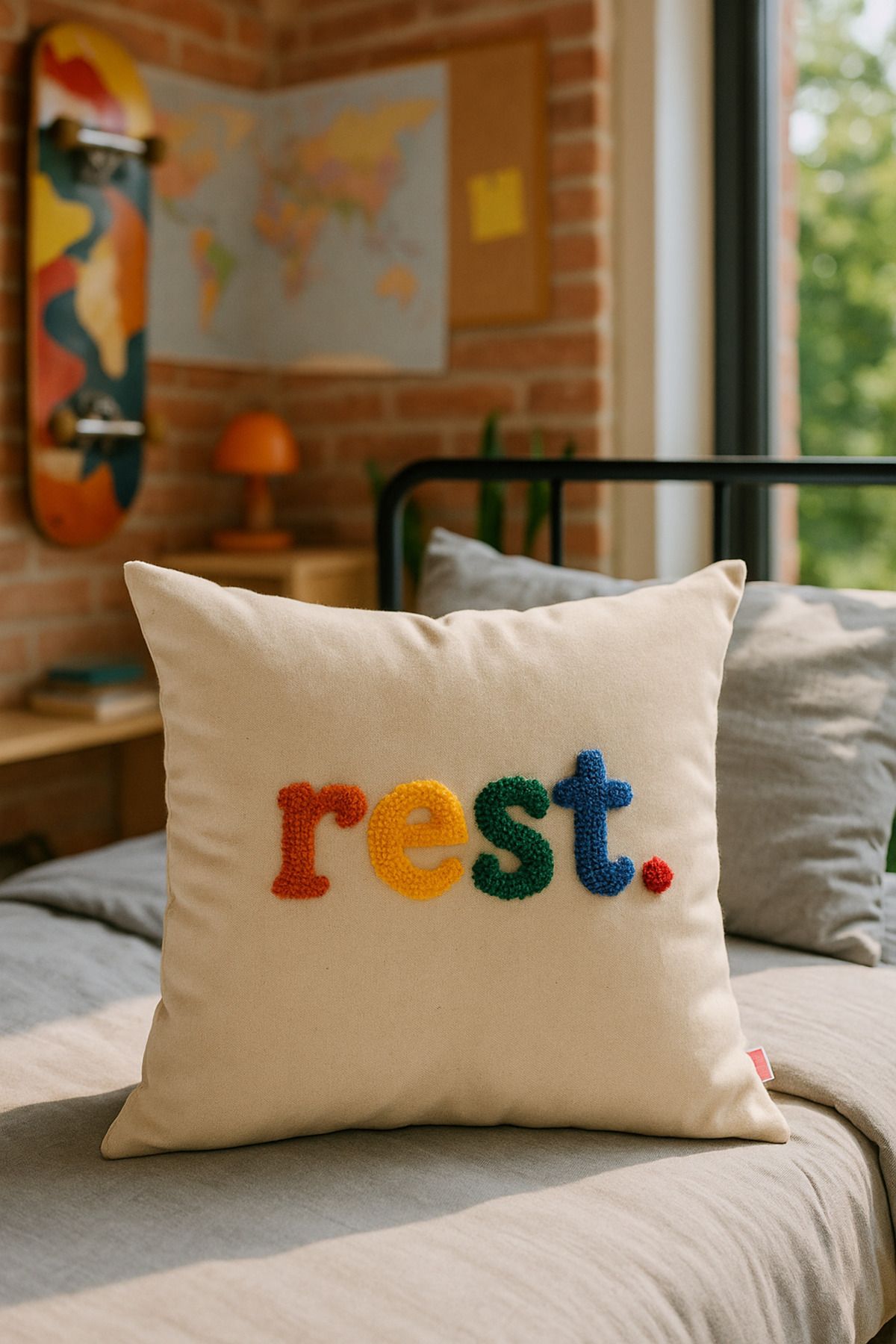 SAYMİNE Punch kırlent Kılıfı Renkli Rest Model
