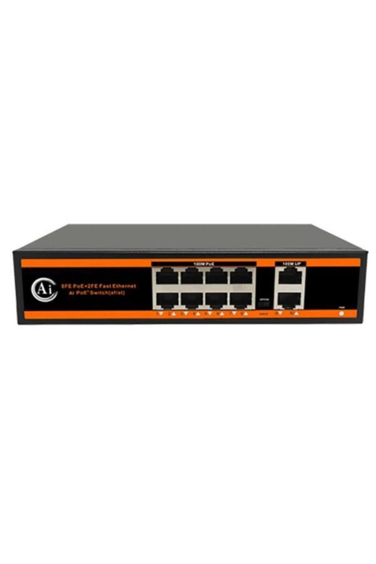 Modafiks Novacom ND1P802ALF-8*10/100M BIT Ports 2*10/100M Uplink Port Watchdog Poe Switch