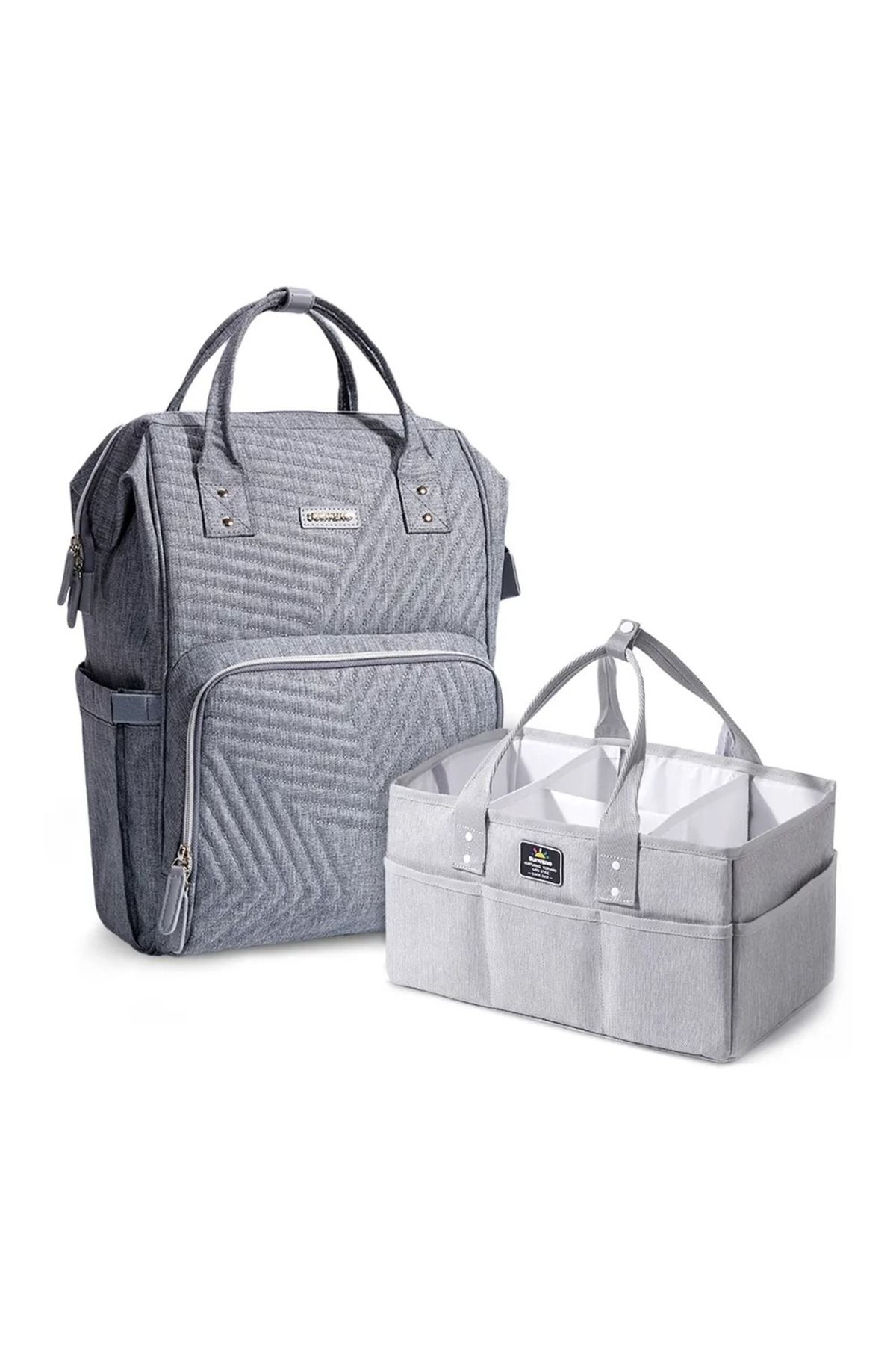 Sunveno Nova Grey Bebek Bezi Çantası ve Organizer, USB Portlu, Fonksiyonel