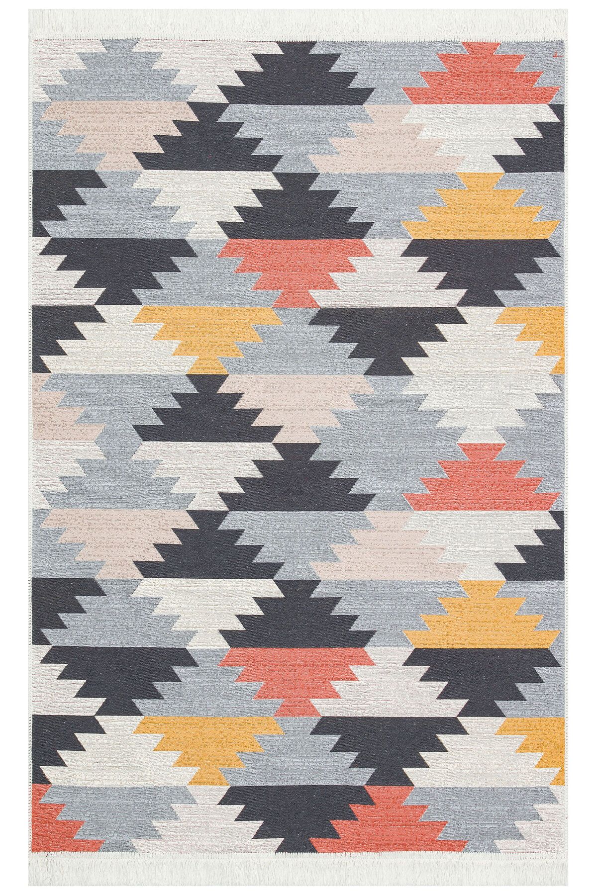 DOGANLAR ANTIQ ARYA 20 MULTY Yıkanabilir,Çift Taraflı ,Hav Vermez,Pamuklu,Modern Desenli Dokuma Kilim
