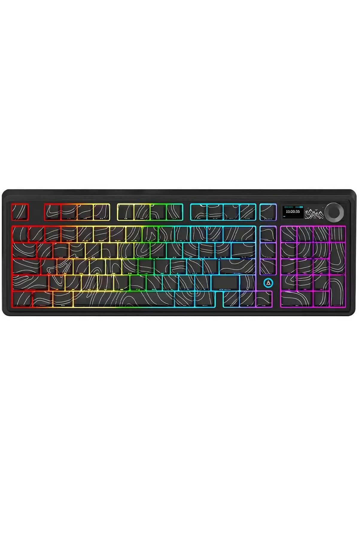 Coverzone Ajazz AK980 Ekranlı Mekanik Klavye RGB, Tam Boy Hot-Swap