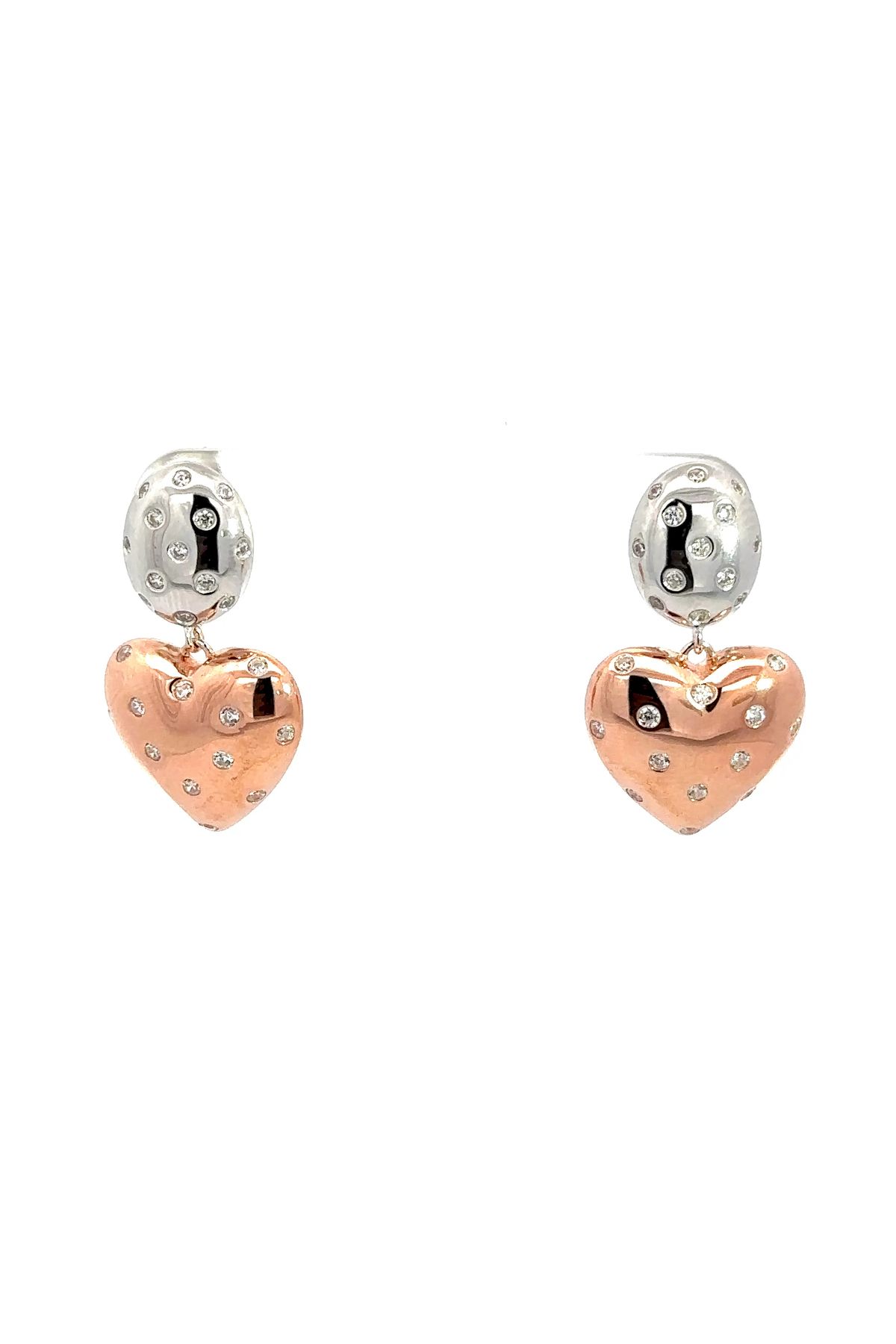 SÜKSE JEWELRY Hearts Rose Renk Gümüş Küpe