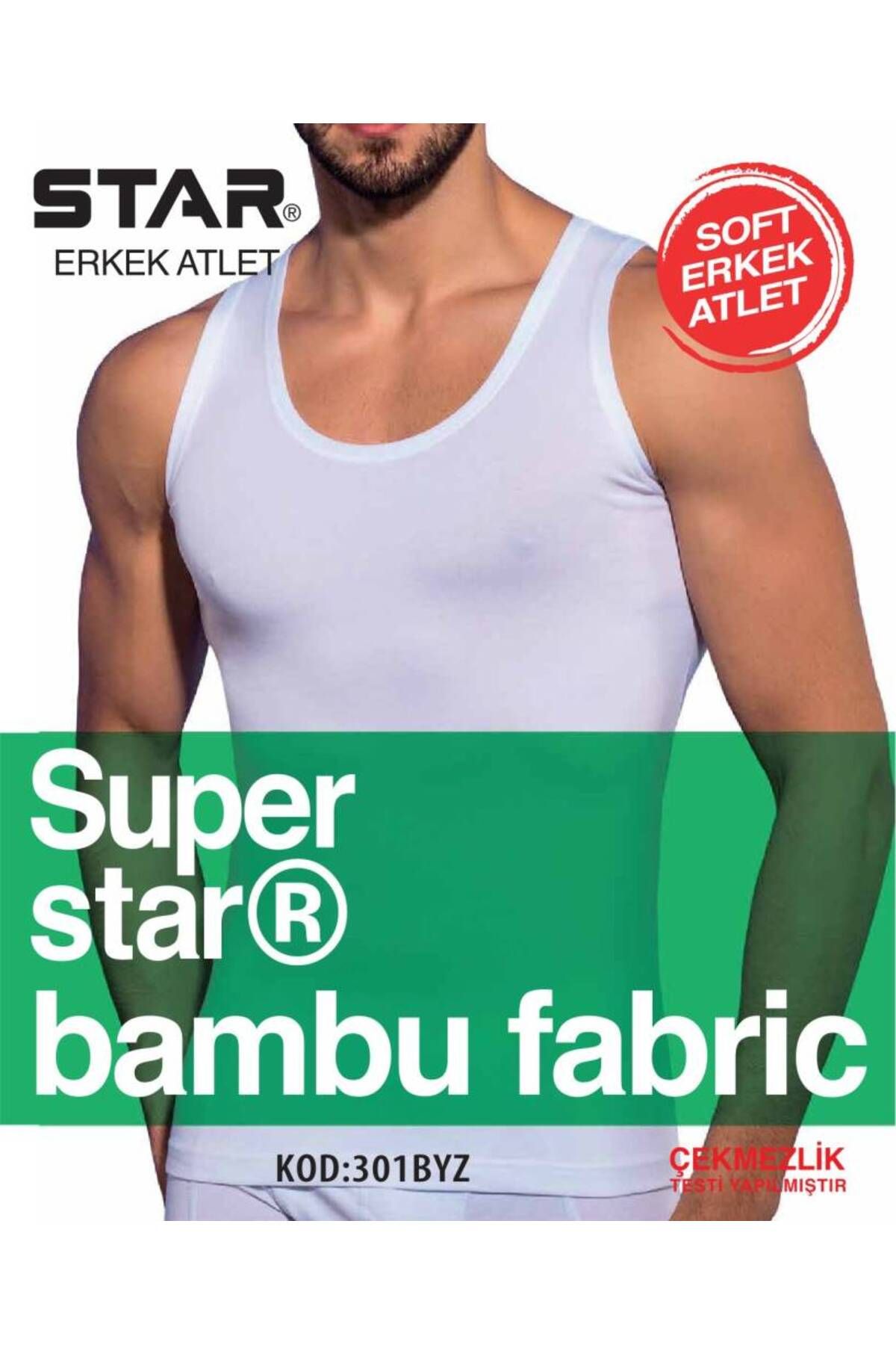 Star 3 LÜ ERKEK ORGANİK BAMBU ATLET