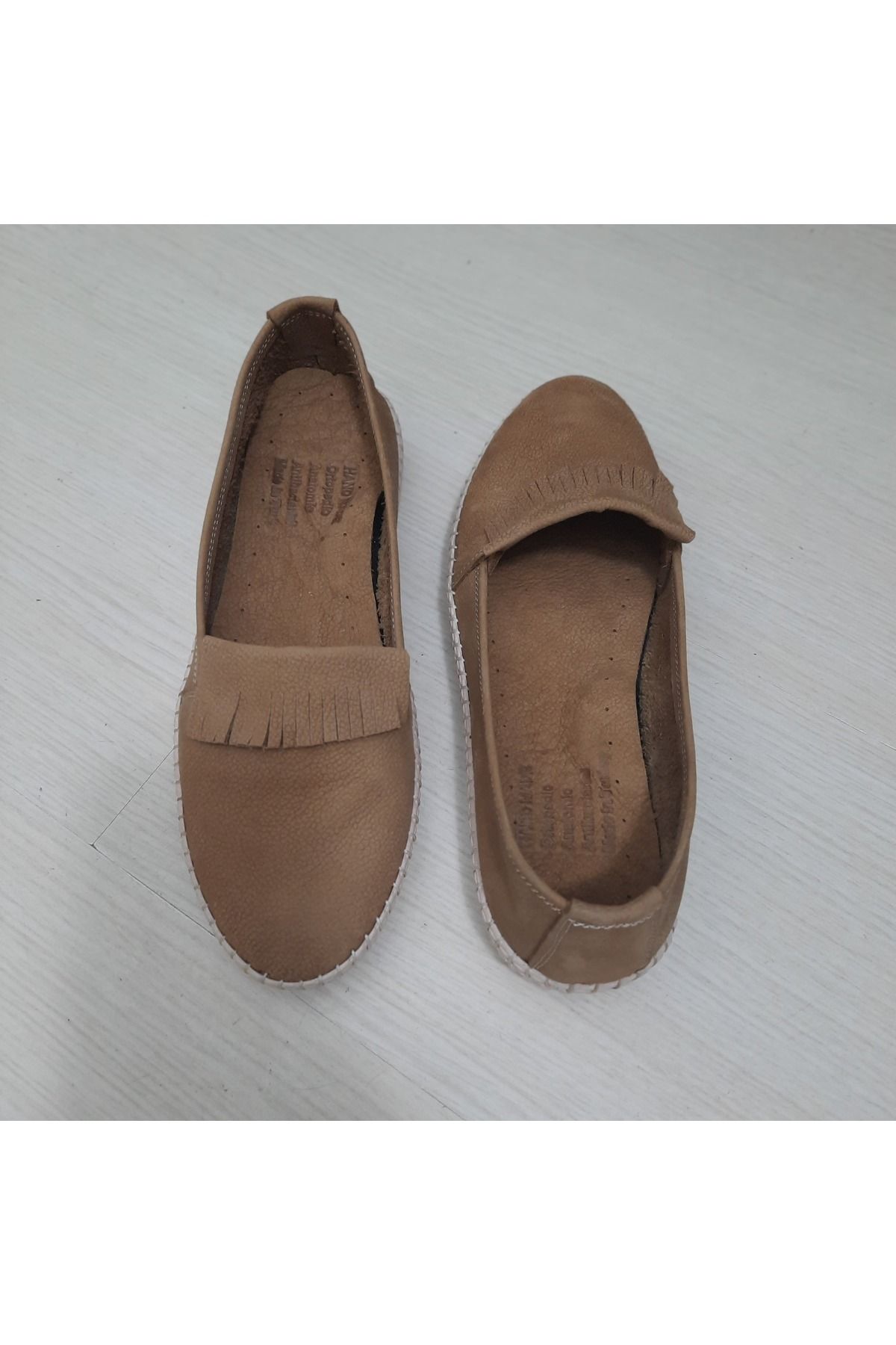 KAPAR % Hakiki Deri Rahat,hafif püskül aksamlı Babet