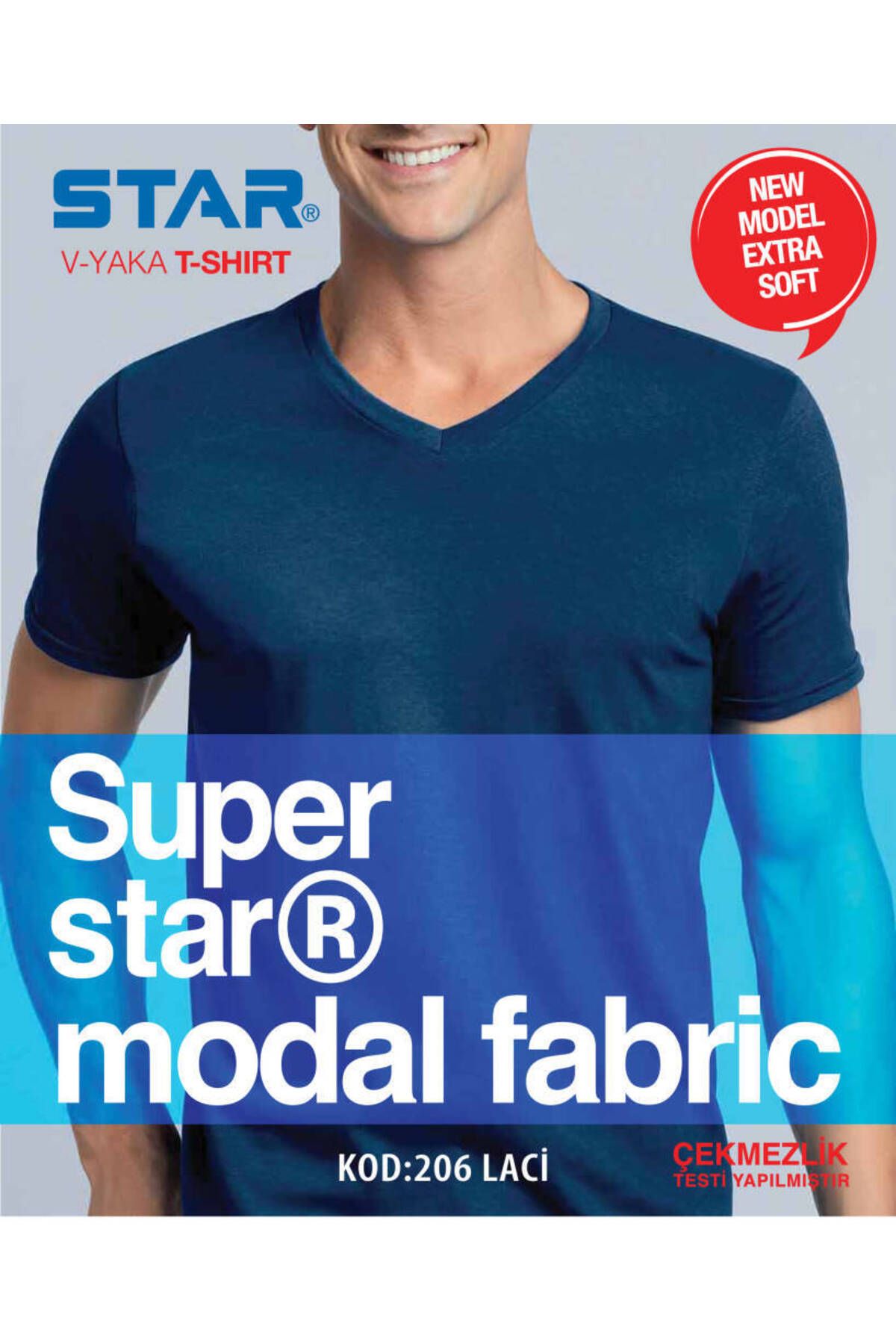 Star ERKEK LACİVERT MODAL V YAKA T-SHİRT