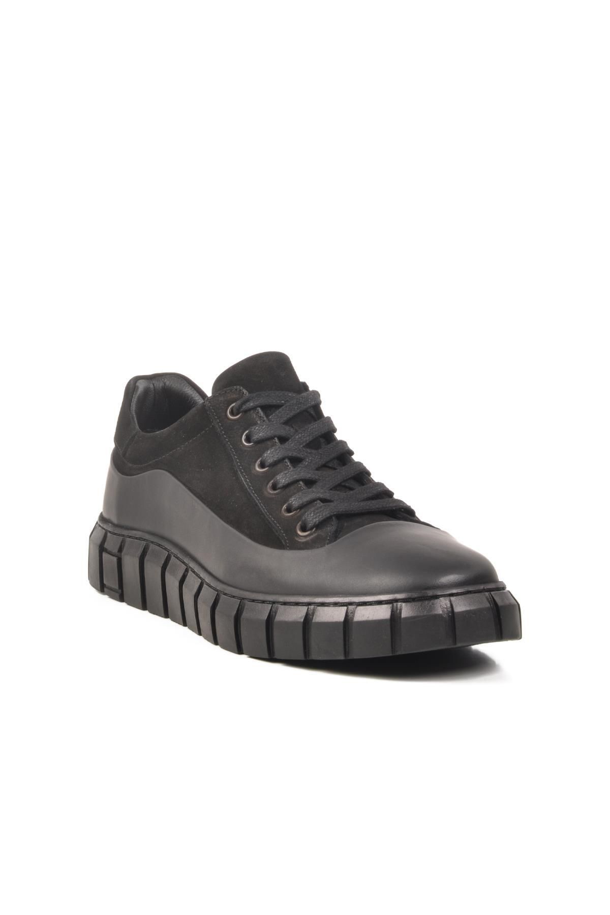AYAKMOD Siyah Nubuk Hakiki Deri Erkek Sneaker 2K0674-7662 M