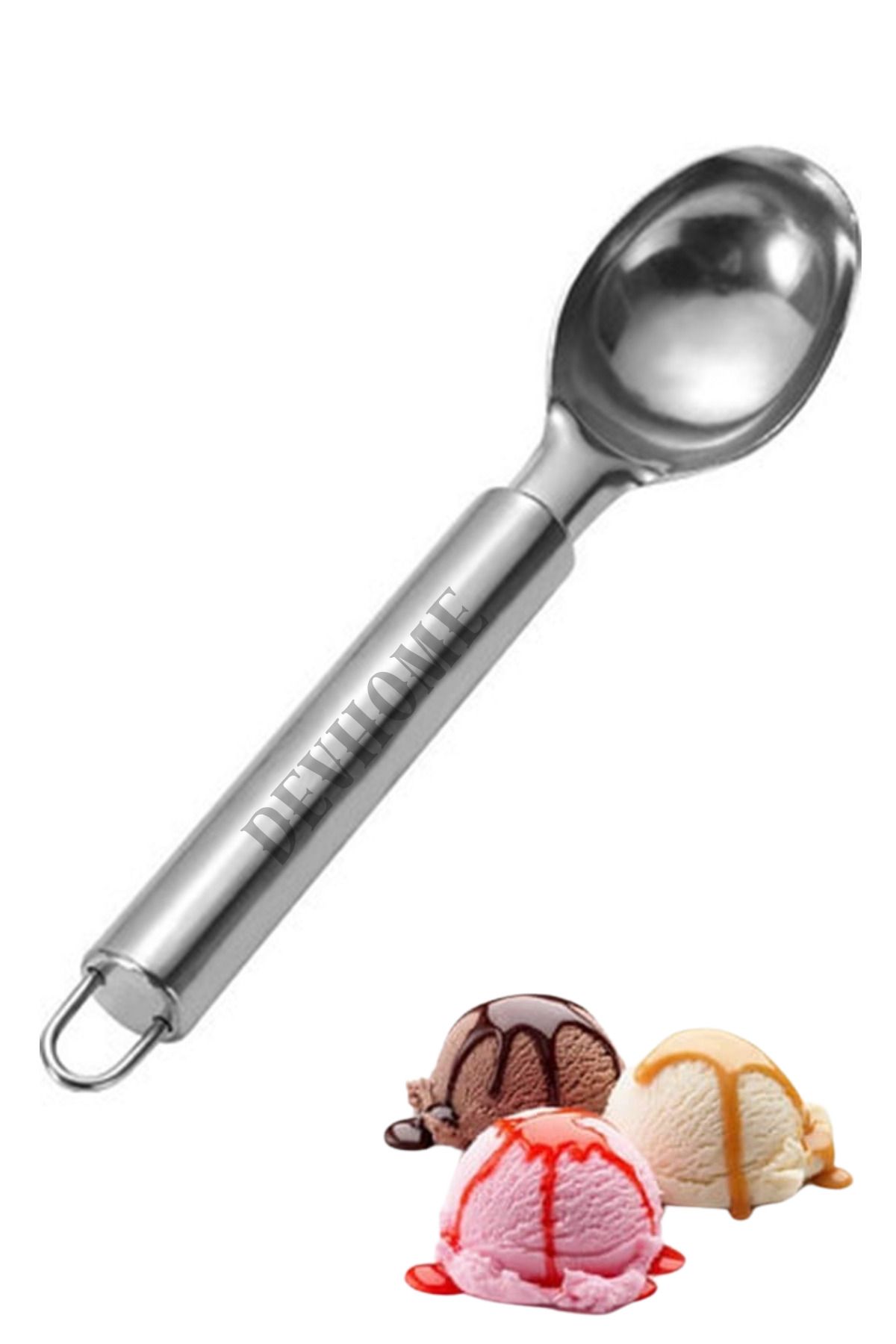 devhome Kurabiye Helva Dondurma Servis Sunum Kaşığı Paslanmaz Çelik 20 Cm 1 Adet Ergonomik Saplı