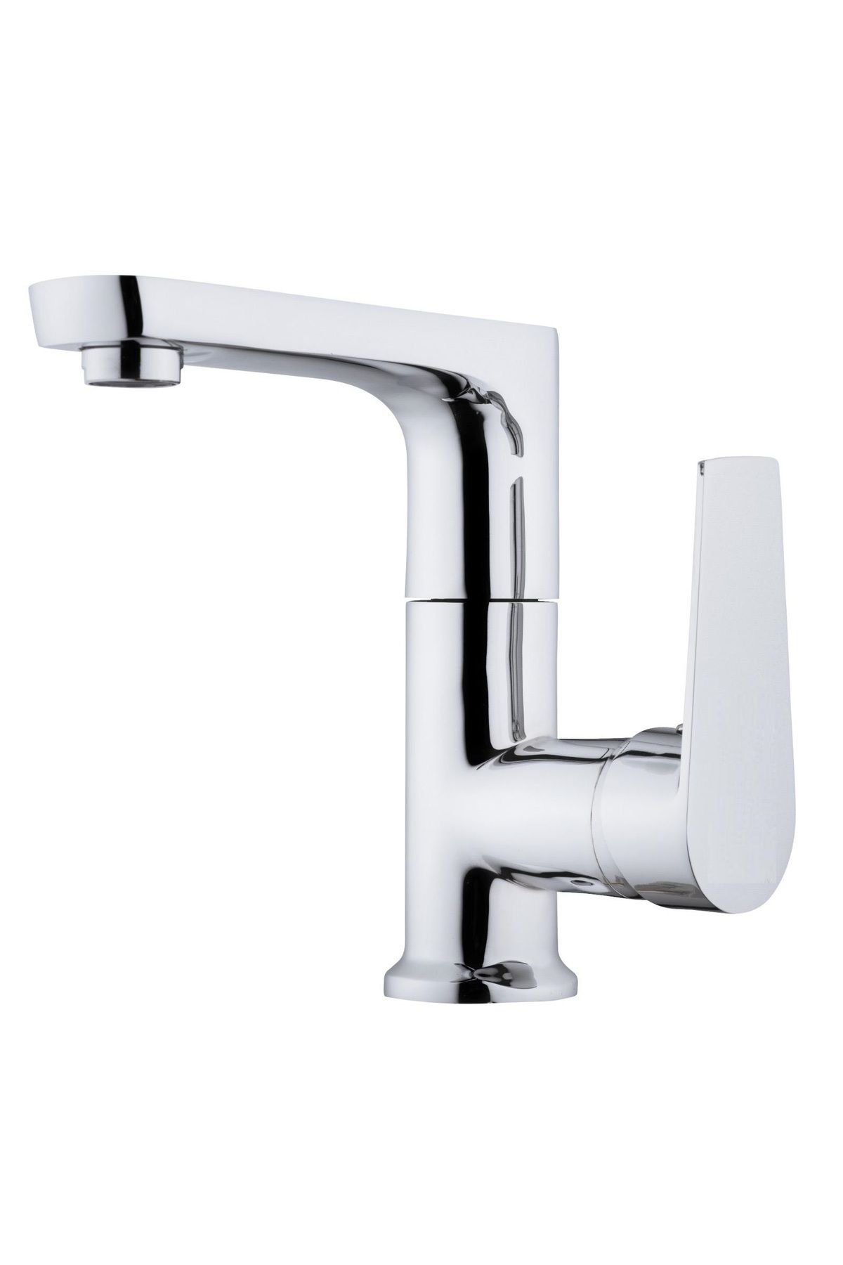 RENA DESIGN LAVABO BATARYASI KROM BANYO LAVABO MUSLUK AĞIR PRİNÇ GÖVDE DÖNER BORU MODERN LÜKS ARMATÜR GÜMÜŞ GRİ