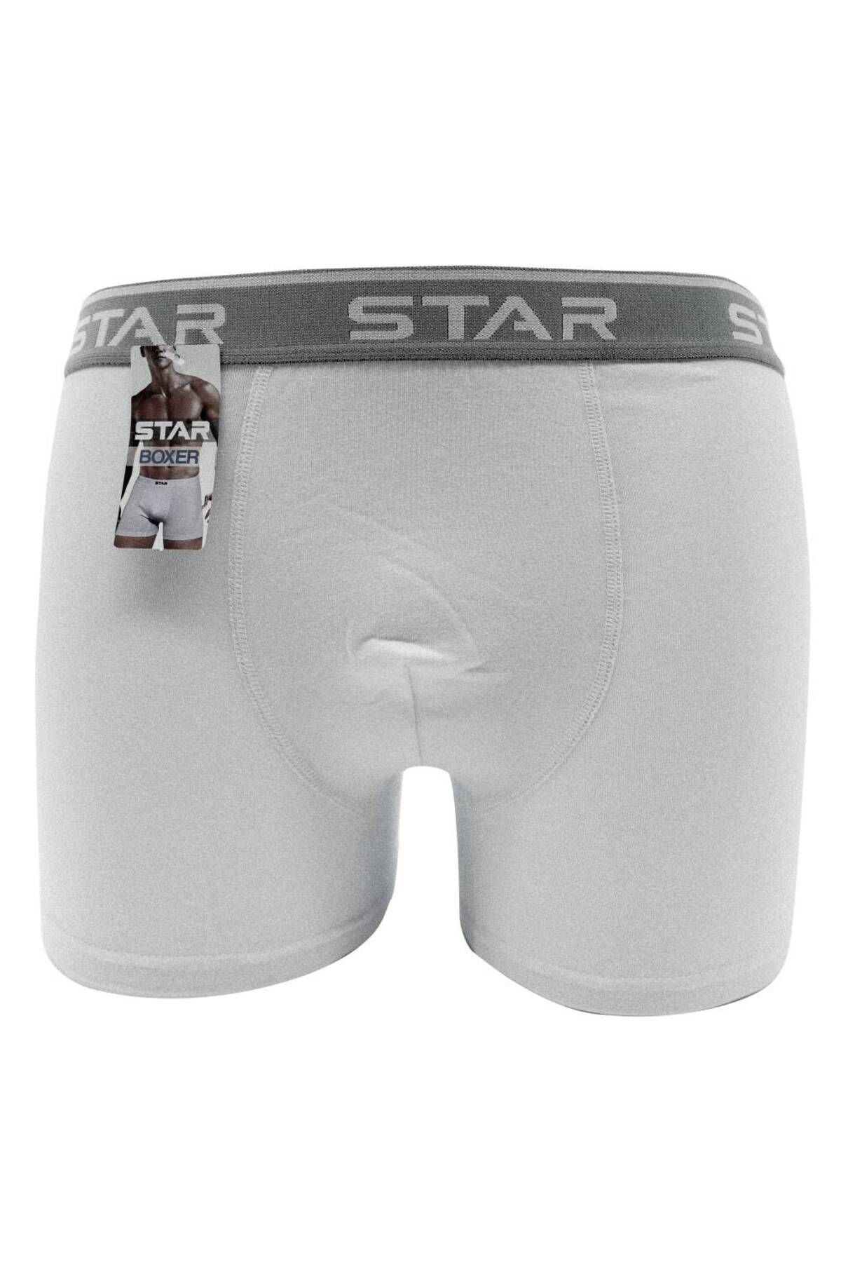 Star ERKEK BEYAZ BELİ KEMERLİ LYCRALI BOXER