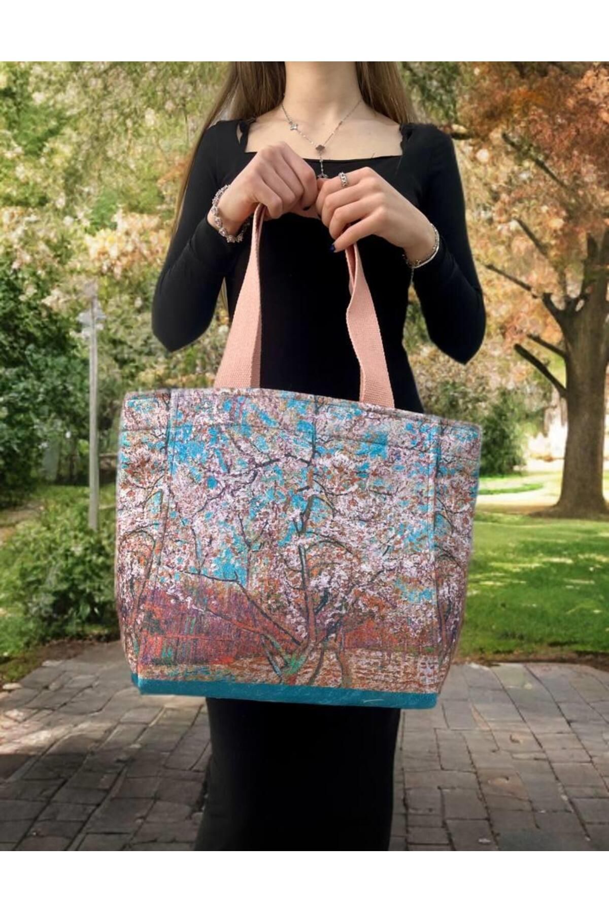 ECHARMBUTIK Van Gogh Bahar Dalları Model Kadın Çanta