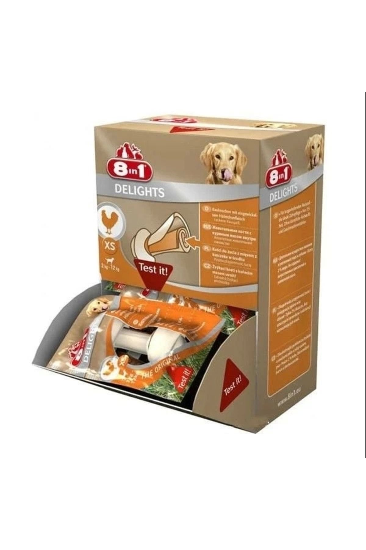 YNT İthalat 8 in 1 Delights Tavuklu Köpek Ödül Kemiği Xsmall 1 Adet