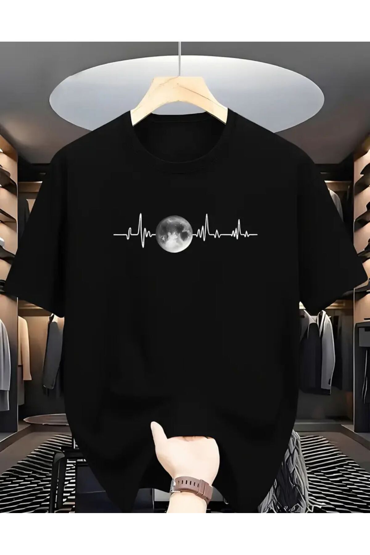 warn Baskılı Basic T-Shirt