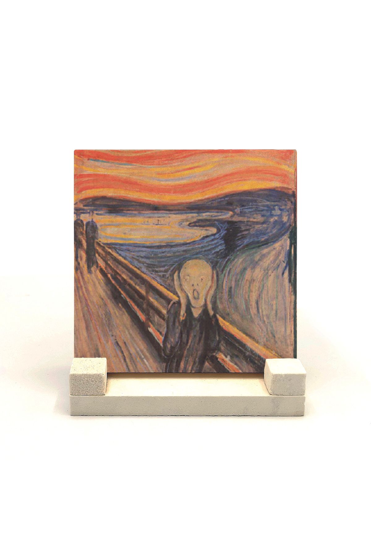 Souvenest Çığlık Edvard Munch, 1893 Baskılı Doğaltaş Masaüstlük 10x10 Krg-168