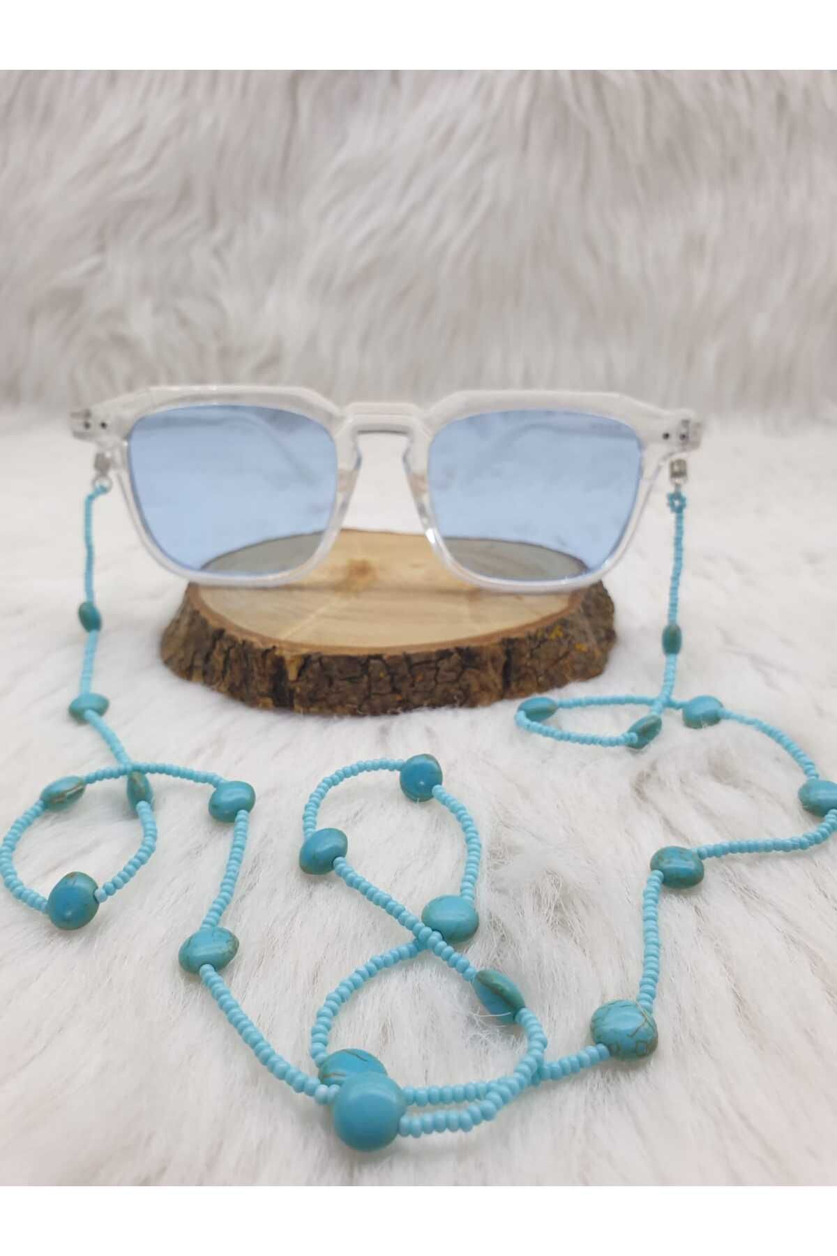 HAPPY HANDMADE ZİNCİR...TURKUAZ SIKMA TAŞLI GÖZLÜK ZİNCİRİ HEDİYELİK GÖZLÜK AKSESUARI GÖZLÜK ASKISI