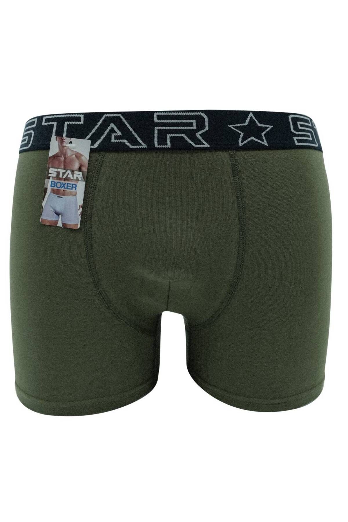 Star ERKEK HAKİ BELİ KEMERLİ LYCRALI BOXER