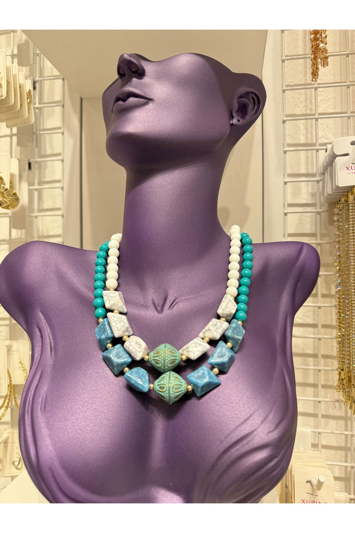 My violet accesorize RENKLİ TAŞLI BONCUKLU KOLYE