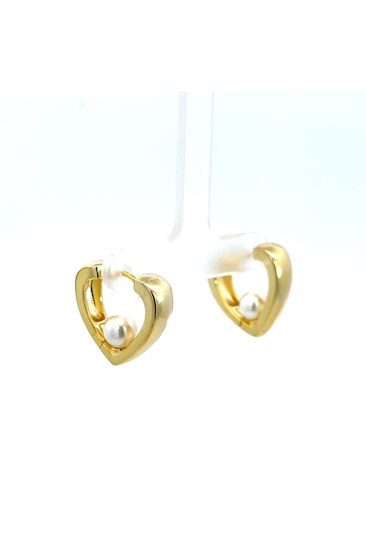 SÜKSE JEWELRY İncili Kalp Şekilli Gümüş Küpe
