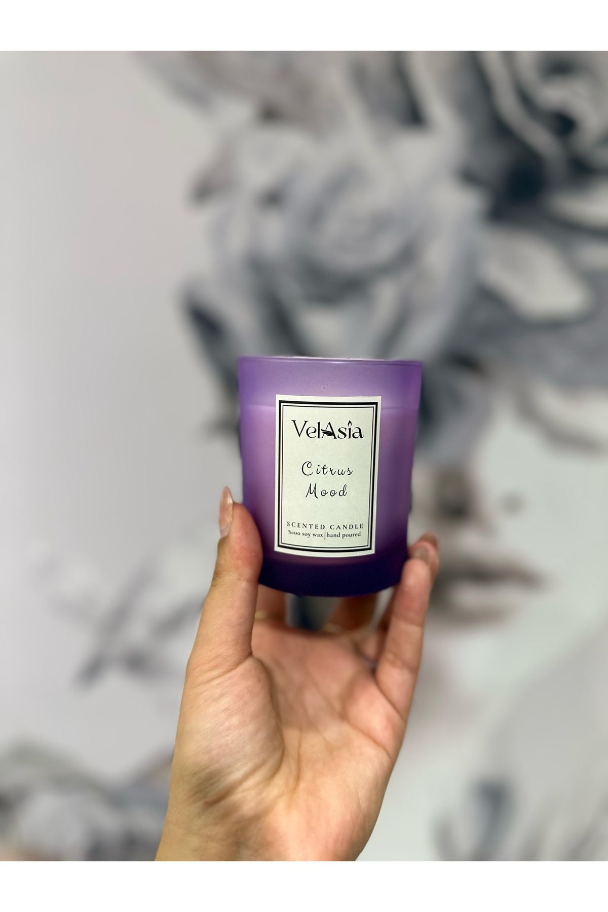 VelAsia Citrus Mood Mor Bardak Soya Wax Mum
