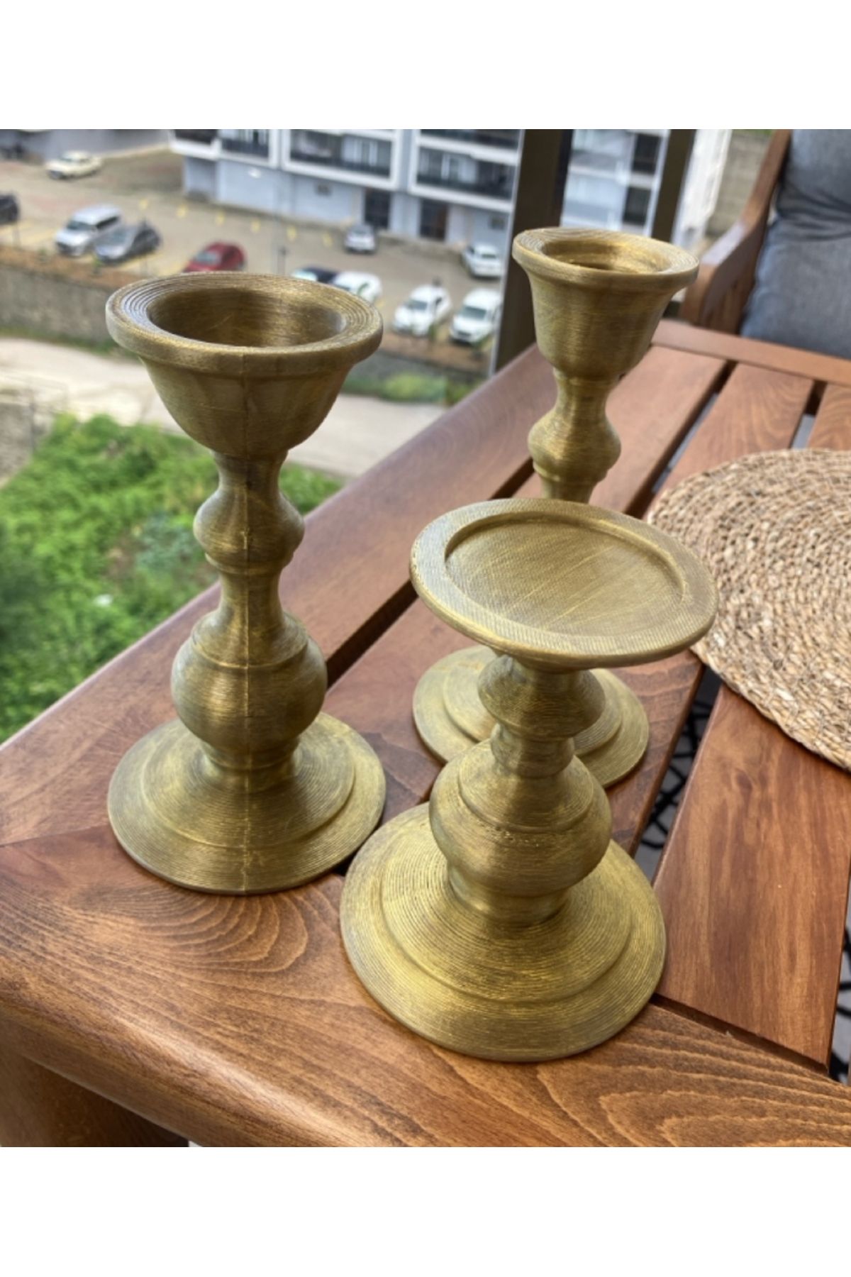 Home Eskitme Gold Şamdan Set Çok Şık Tasarım