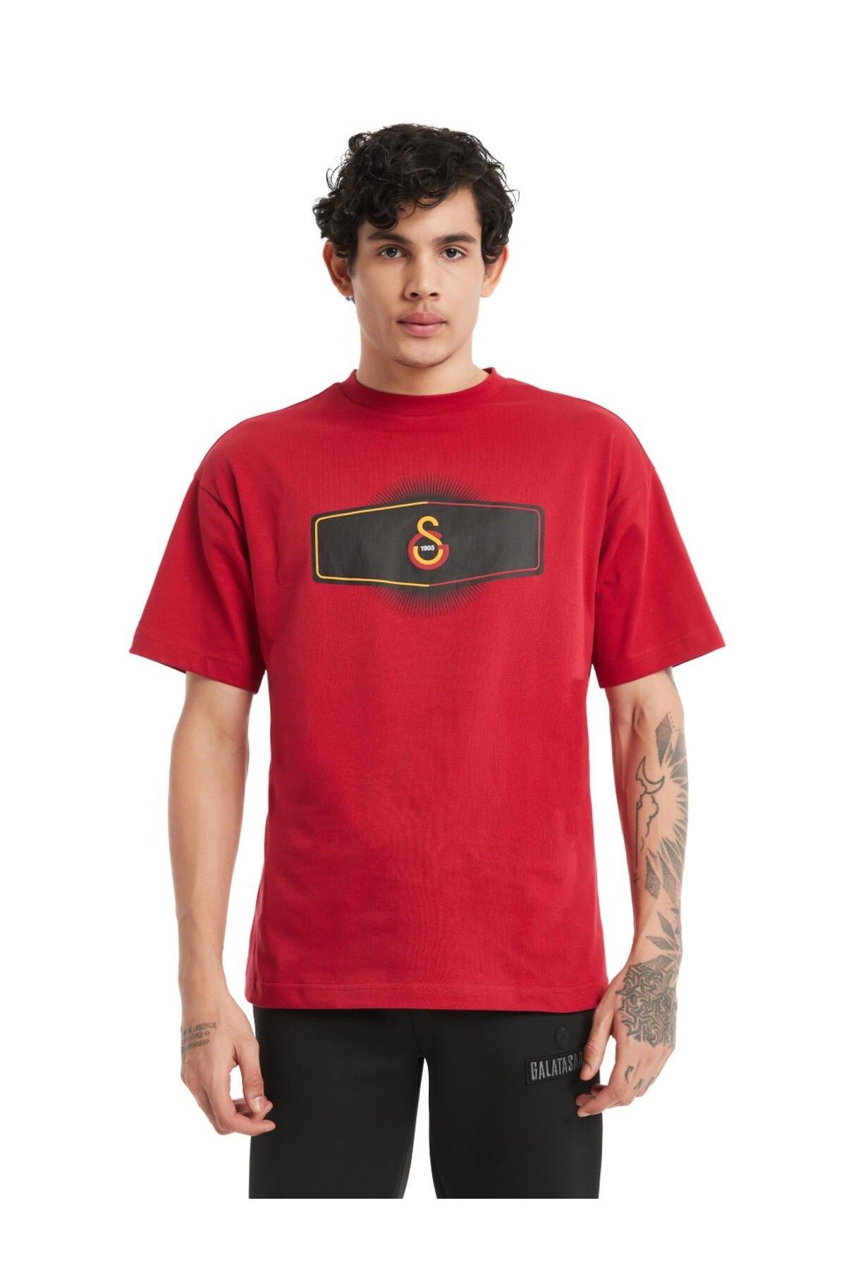 Galatasaray Orijinal Lisanslı GS Logo Kırmızı Erkek T-Shirt