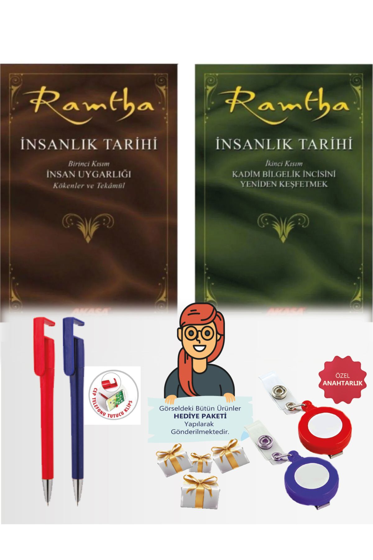 Akaşa Yayınları Maje Hediye+Ramtha Insanlık Tarihi 1 Ve 2 Set