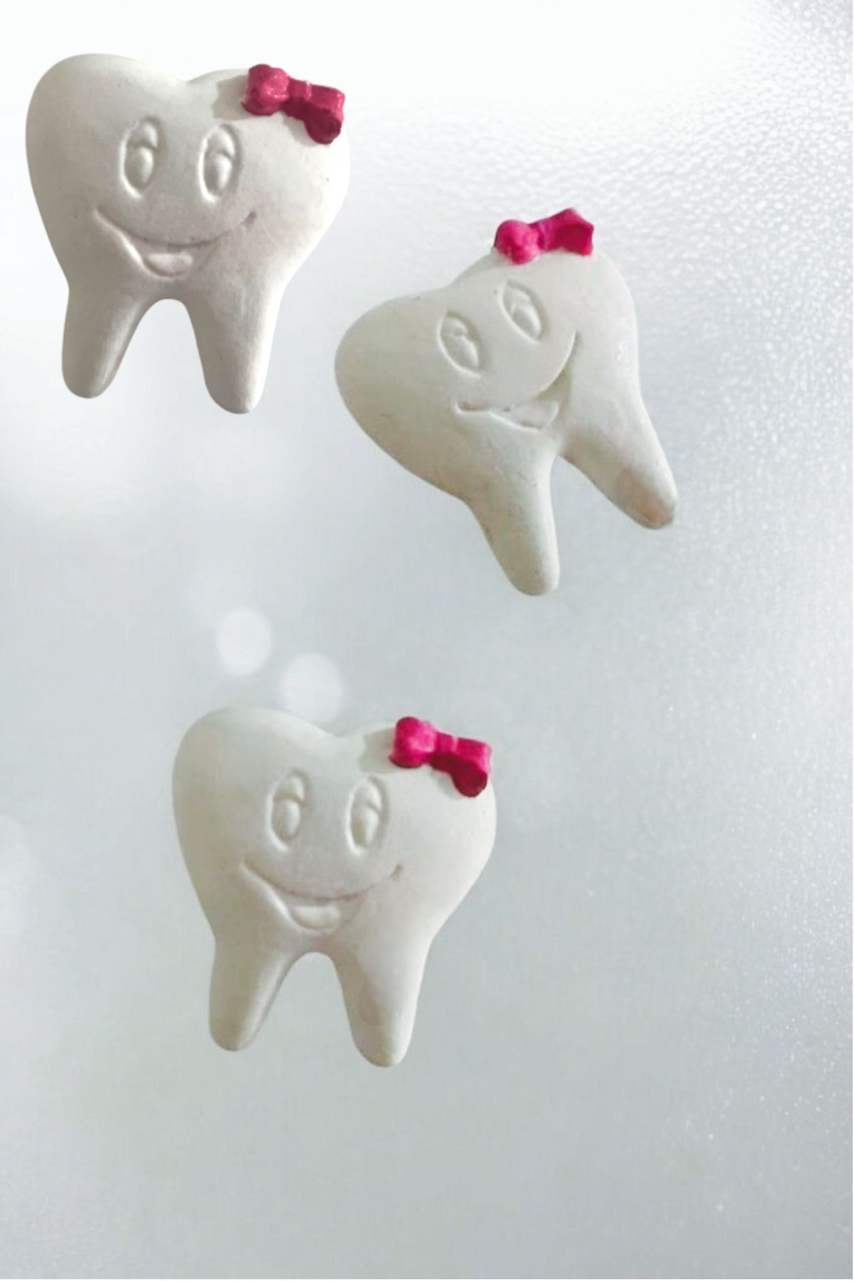 WELBİA 30'lu set diş magnet , kız bebek diş figürlü dekoratif magnet, dis buğdayı obje hediyelik