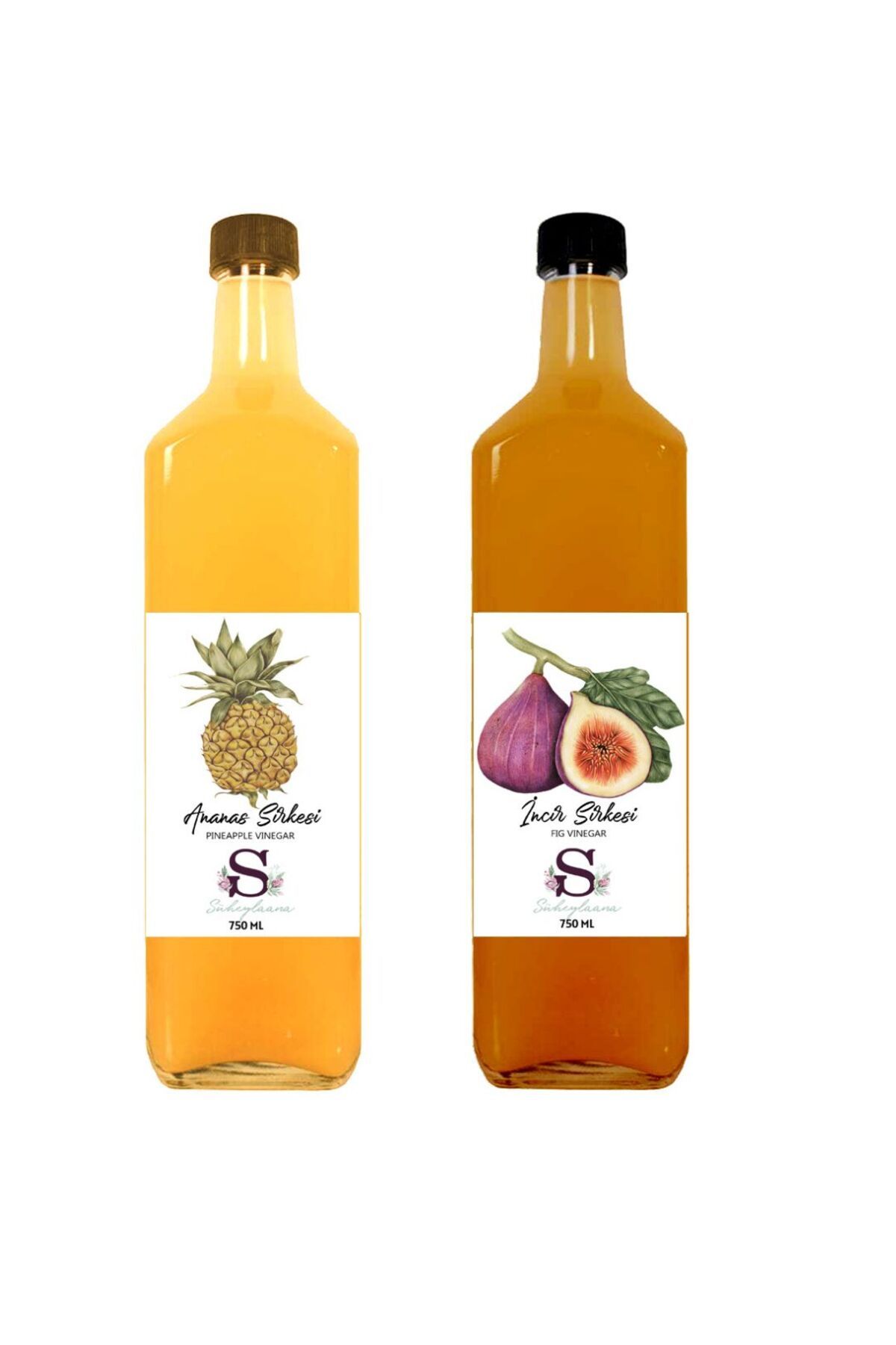 Süheylaana Doğal Ananas Sirkesi 750 Ml - Doğal İncir Sirkesi 750 Ml