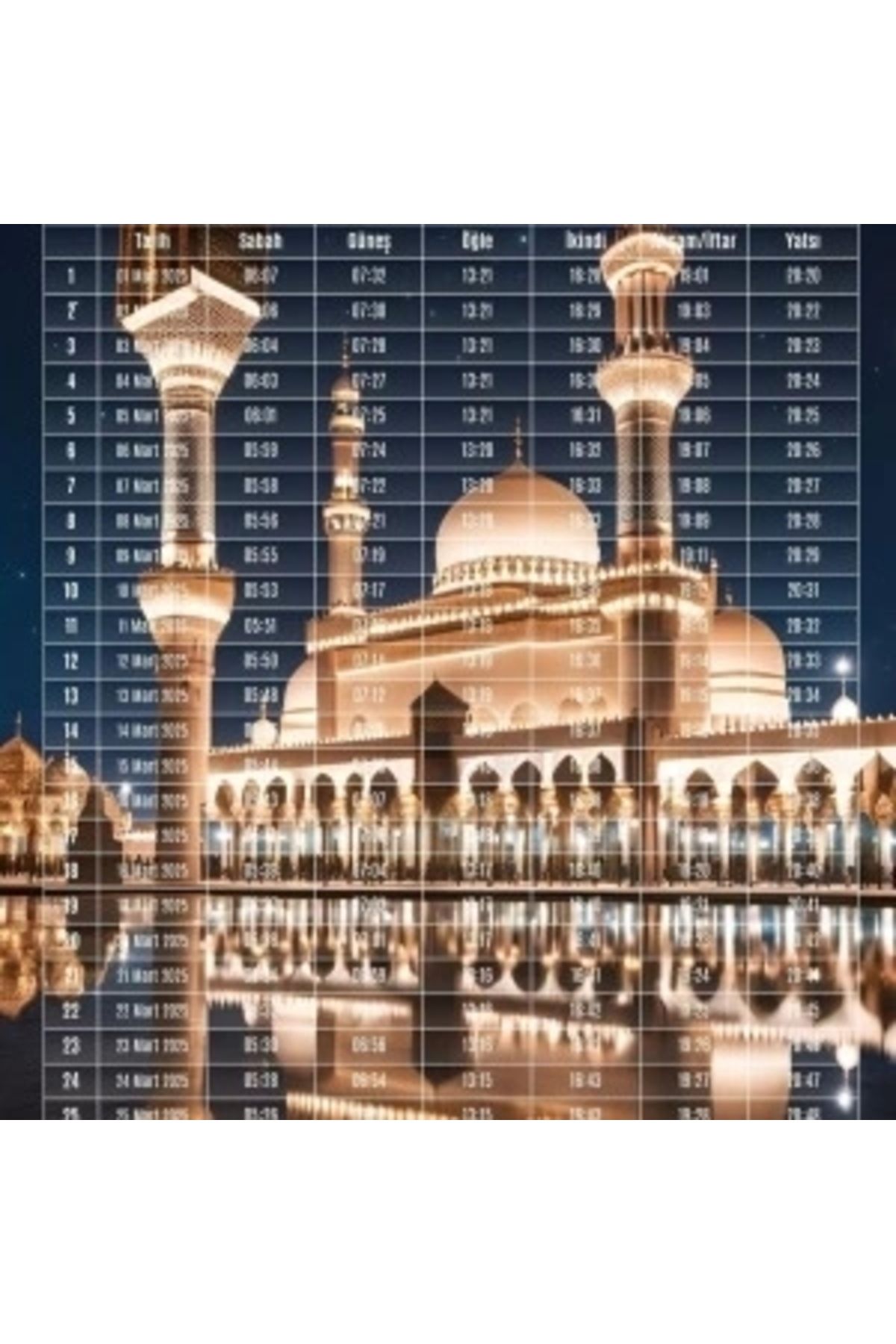 STOREMAX Ramazan İmsakiyesi Modern Kişiye Özel Tasarımlı Dijital Baskı 6 Adet A4 300 gr Model 14