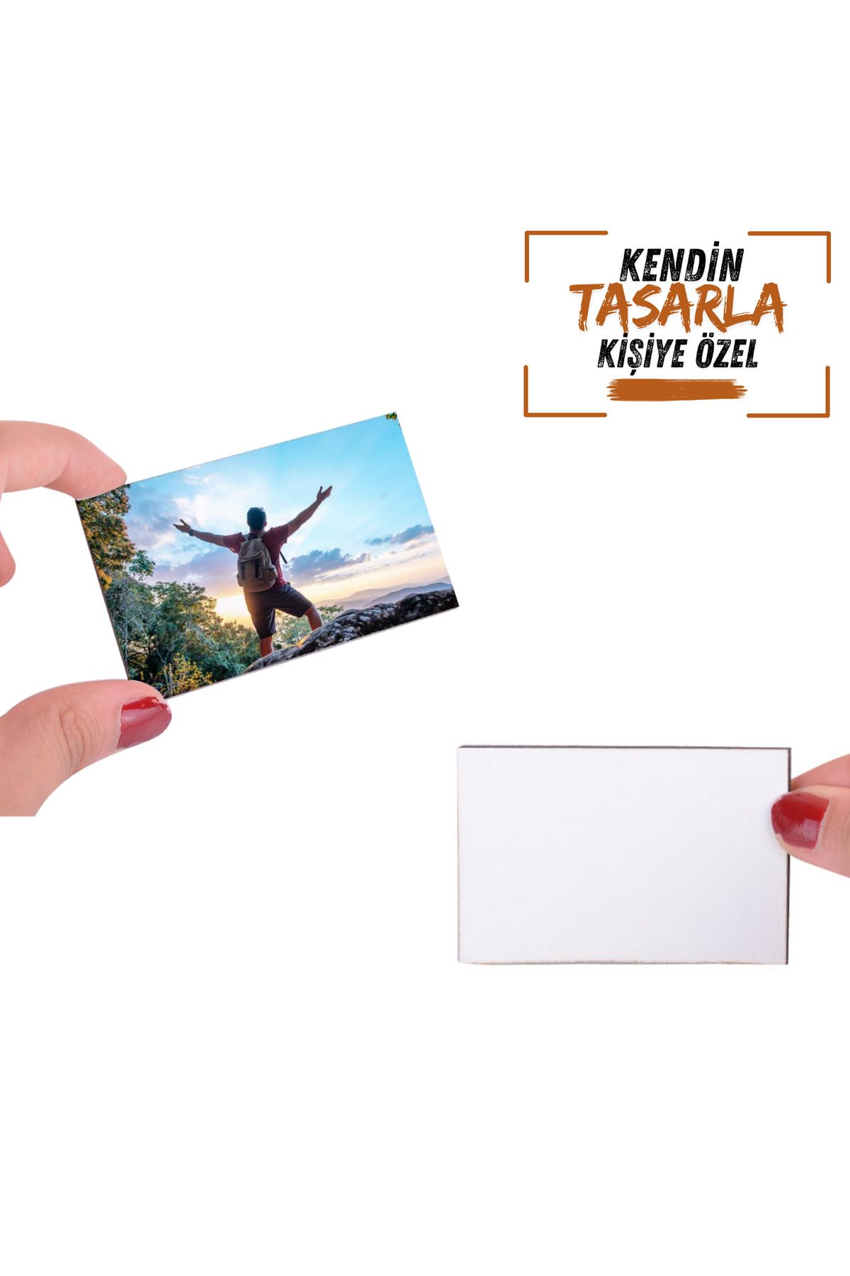 Gülefli Kızı Kişiye Özel Ahşap Buzdolabı Magneti Fotoğraflı Magnet (5 Adet)