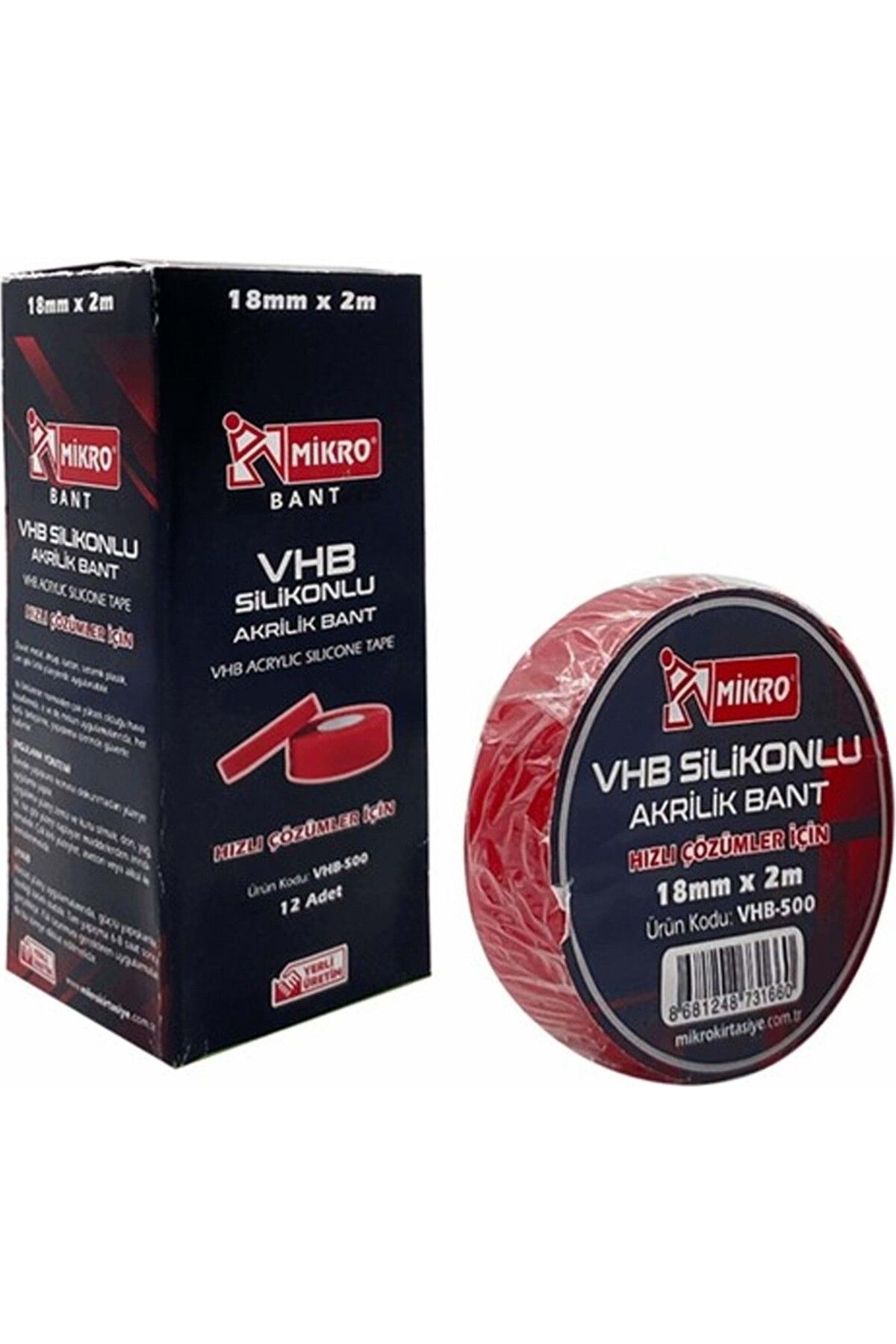 Mikro Akrilik Bant 18MMX2MT 12 Li VHB-500