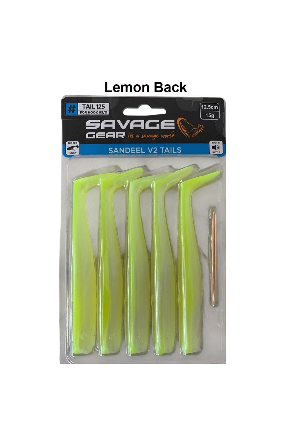 Savage Gear Sandeel V2 Tail 12.5cm 15gr (5'li Paket) İğnesiz Lemon Back