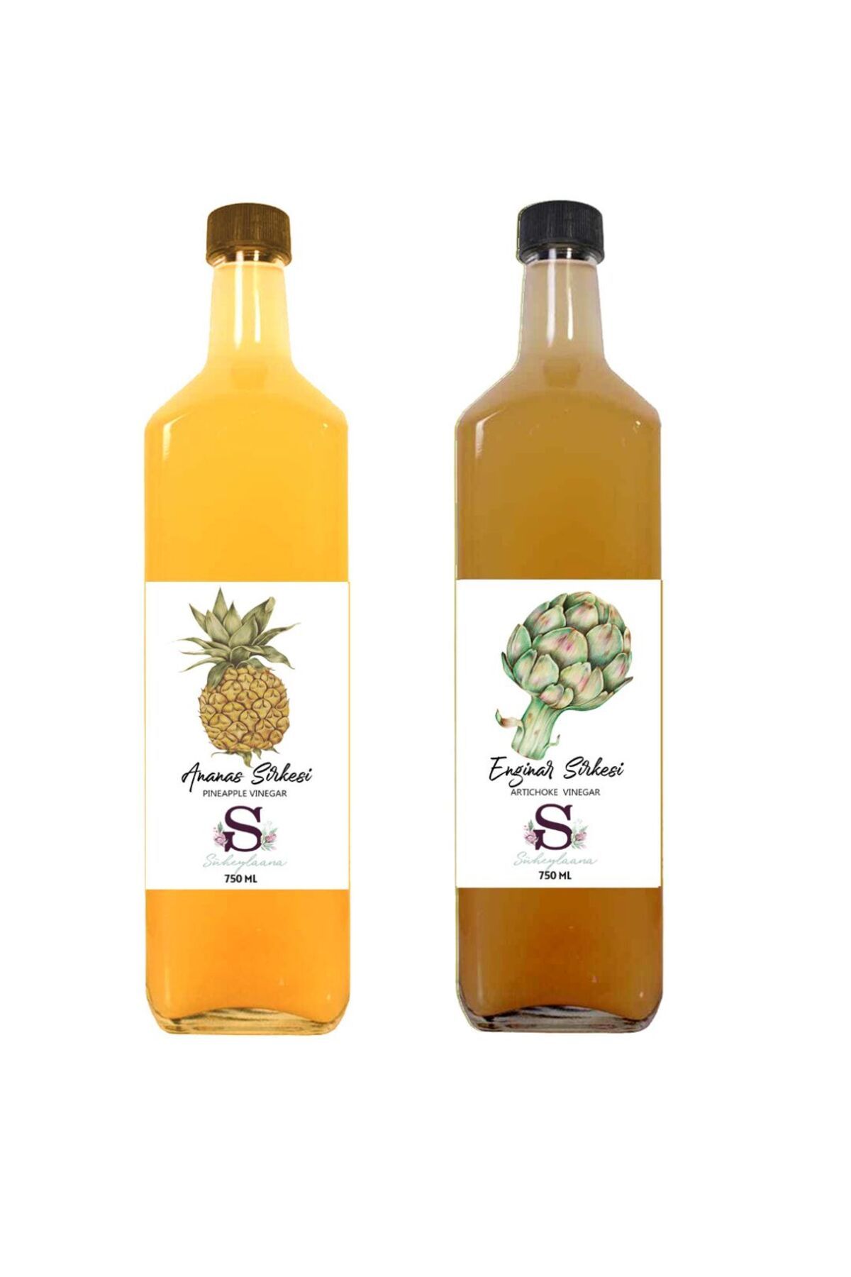 Süheylaana Doğal Ananas Sirkesi 750 Ml - Doğal Enginar Sirkesi 750 Ml
