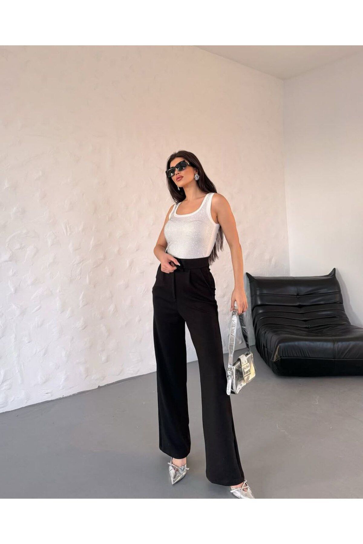 Umay Trend Kadın Beli Cırtlı Rahat Palazzo Pantalon