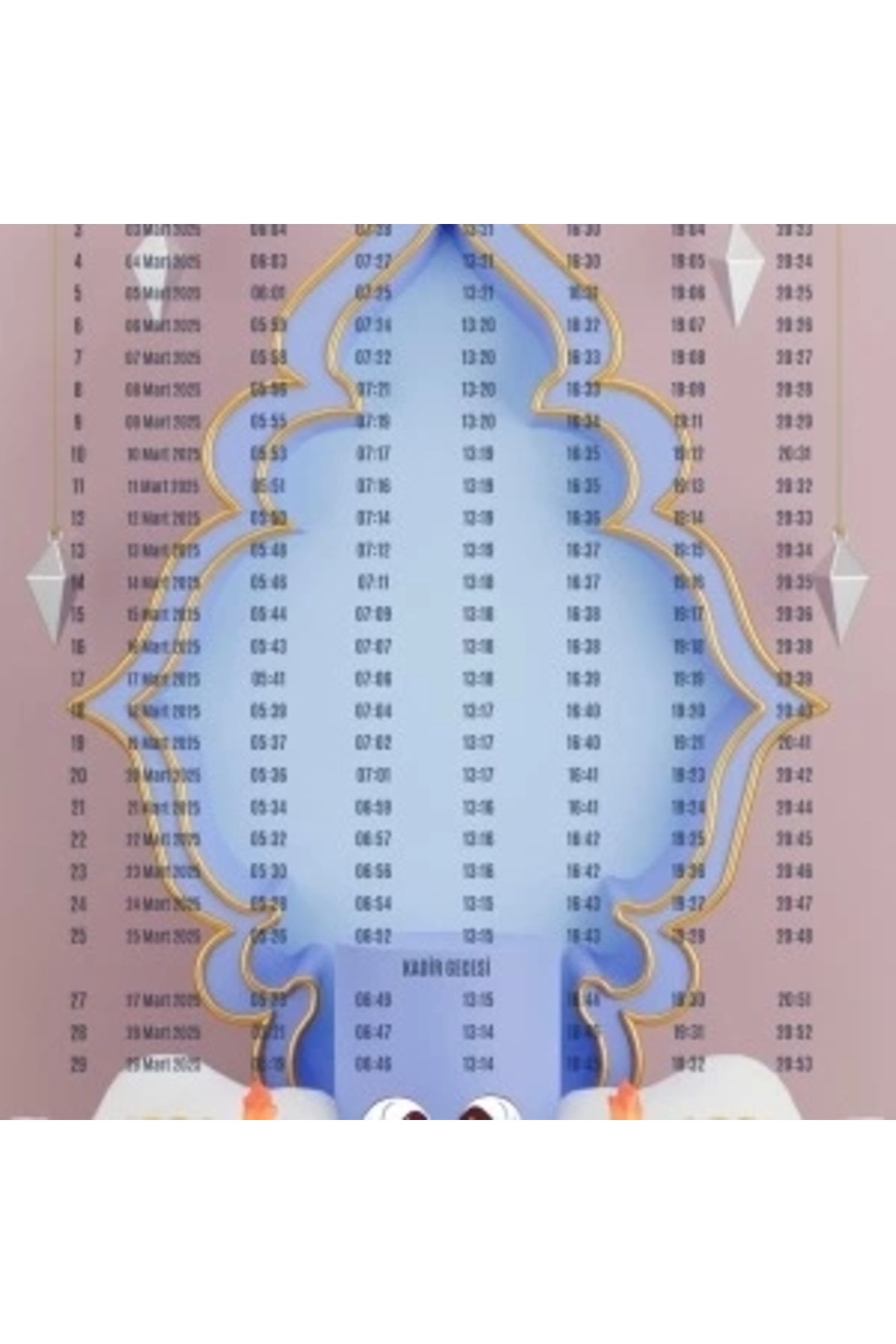 STOREMAX Ramazan İmsakiyesi Modern Kişiye Özel Tasarımlı Dijital Baskı 6 Adet A4 300 gr Model 1