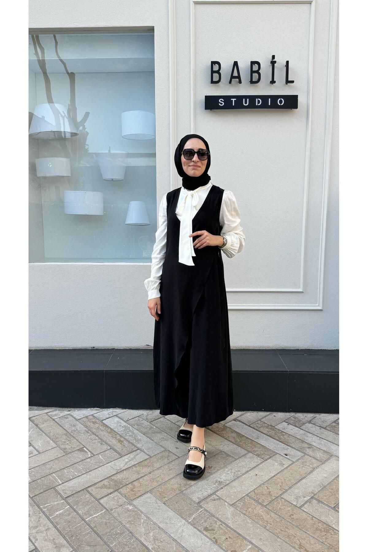 Almarwah Black Jile Detaylı Kadın Takım Siyah