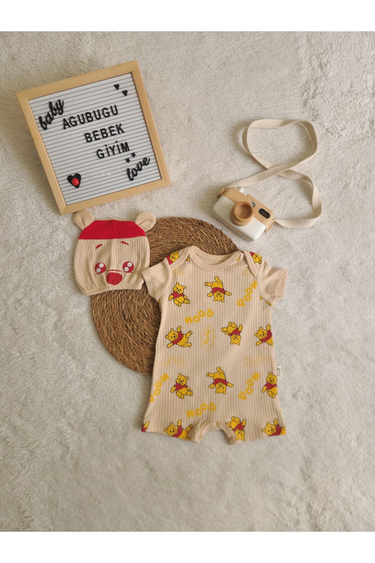 COŞAY BEBE UNISEX POOH BASKILI BARBATÖZ