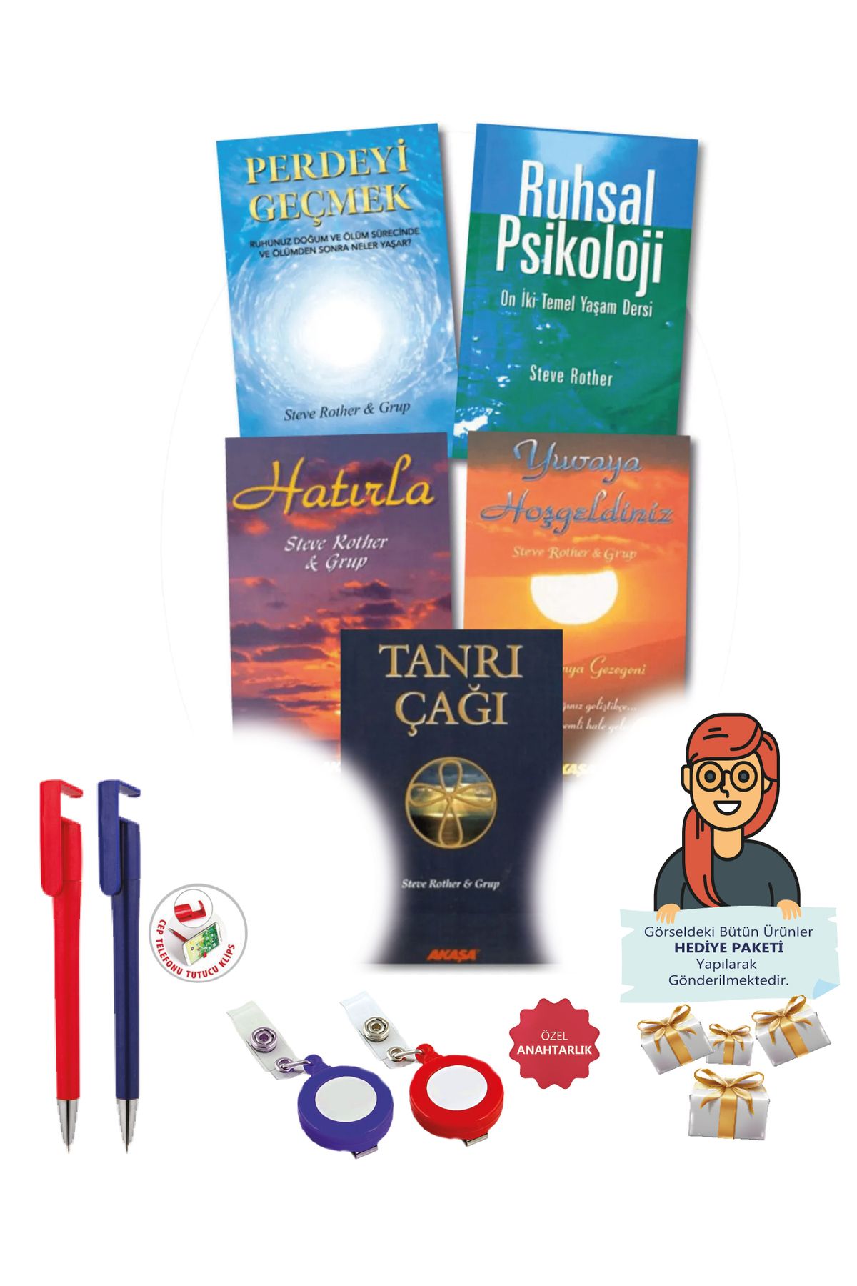Akaşa Yayınları Maje Hediye+Steve Rother 5 Kitap (Perdeyi Geçmek+Ruhsal Psikoloji+Yuvaya Hoşgel+Tanrı Çağ+Hatırla)