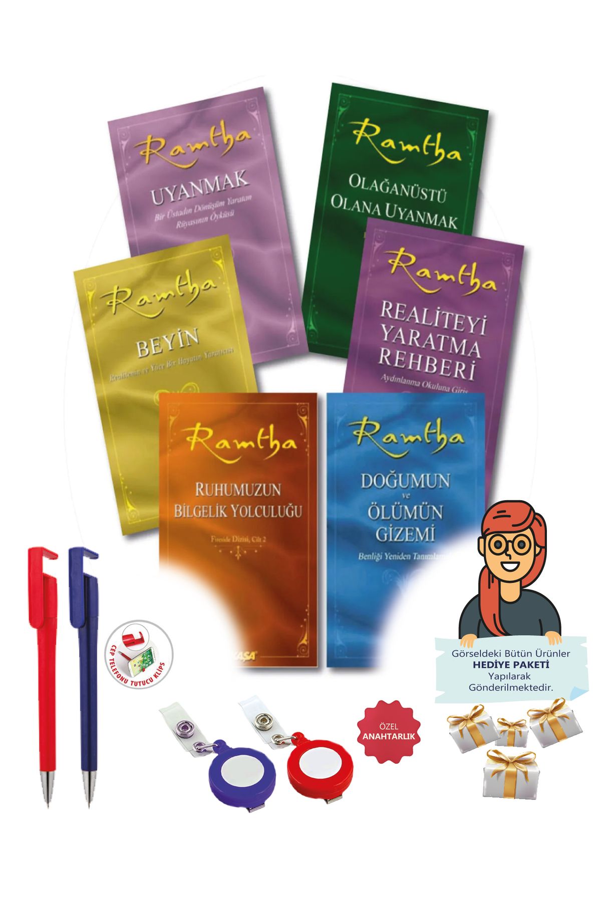 Akaşa Yayınları Maje Hediye+Ramtha 6 KİTAP Uyanmak+Beyin+Realiteyi Yaratma Rehber+Olağanüstü Olana+Ruhumuzun Bilge