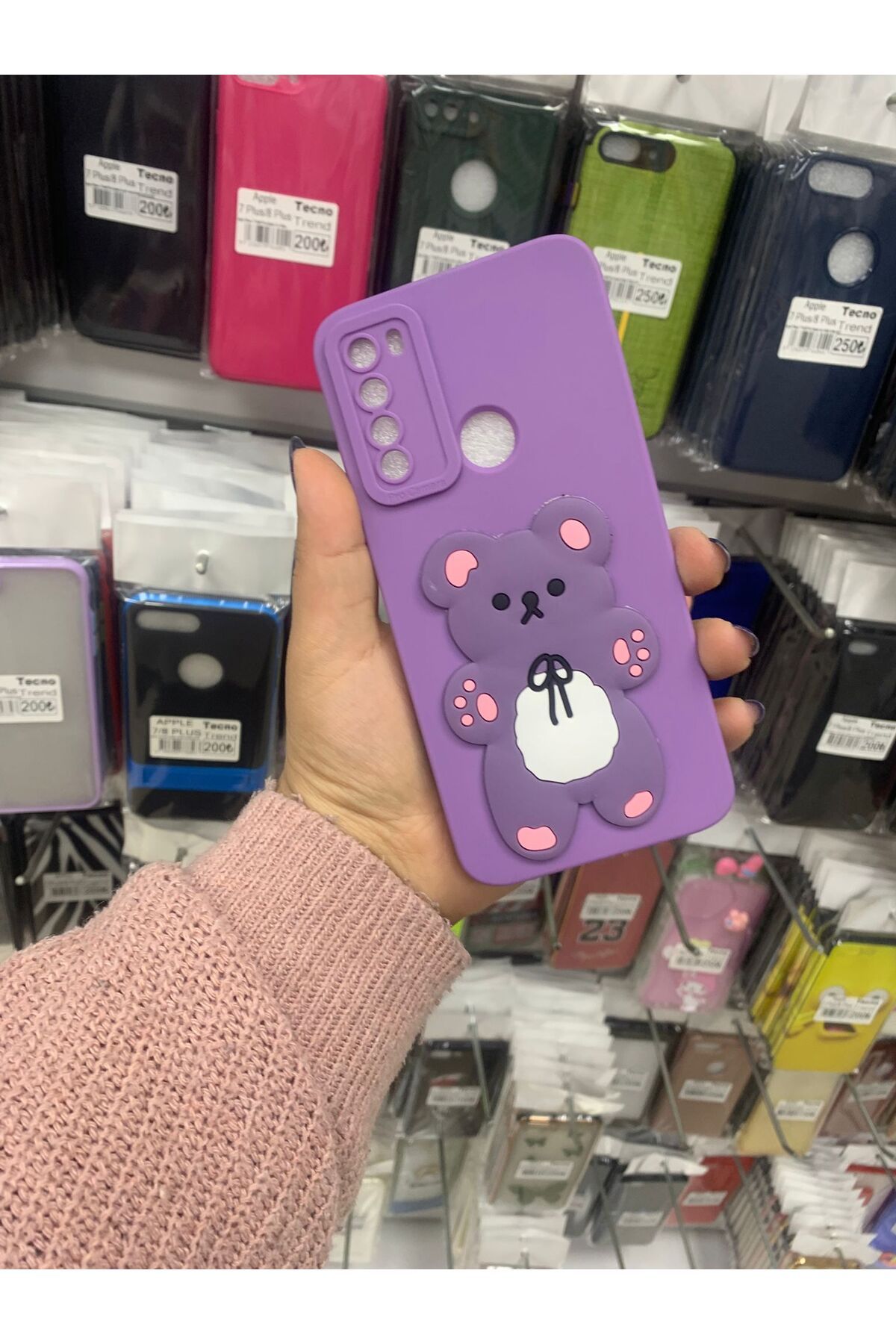 TECNOTREND Redmi Note 8 3d ayıcıklı silikon kılıf