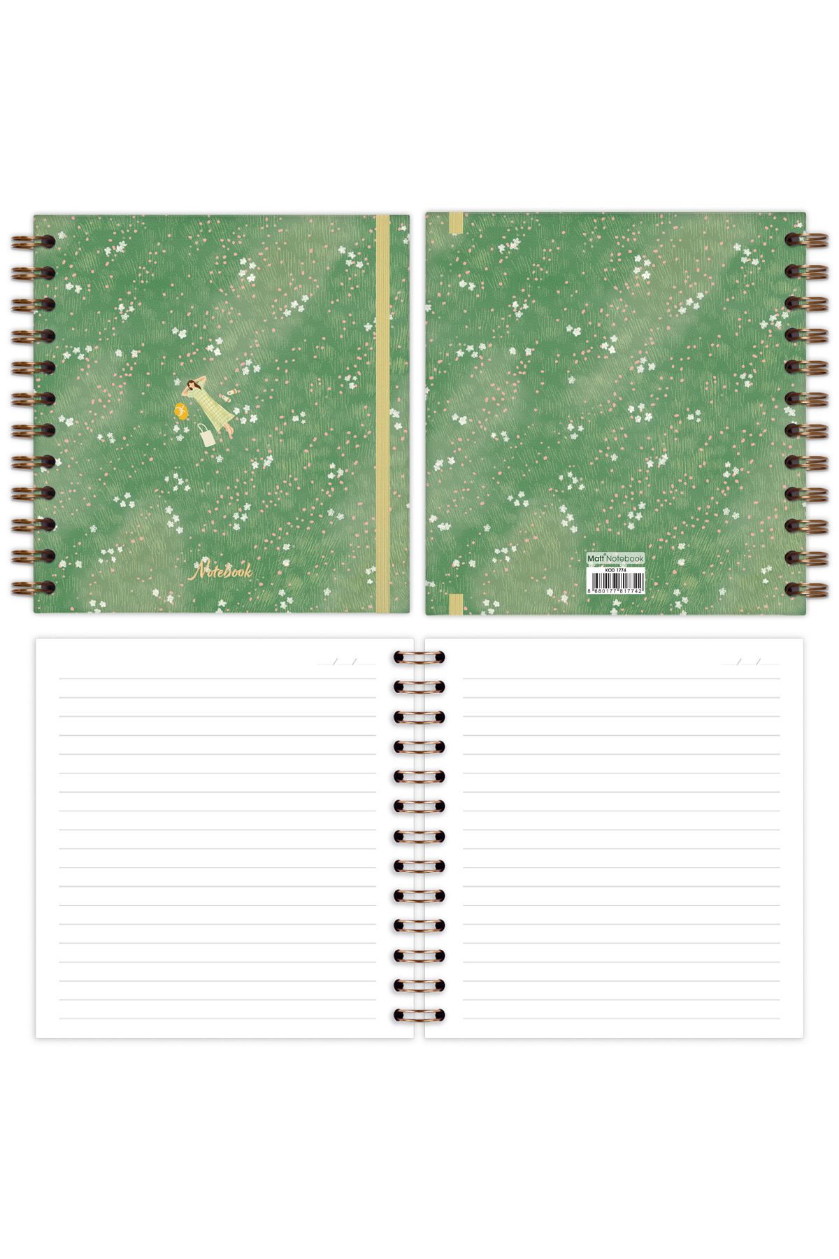 Matt Notebook-15X15 cm Square Set of 2 Spiralized Timeless Planner Agenda and Notebook 7