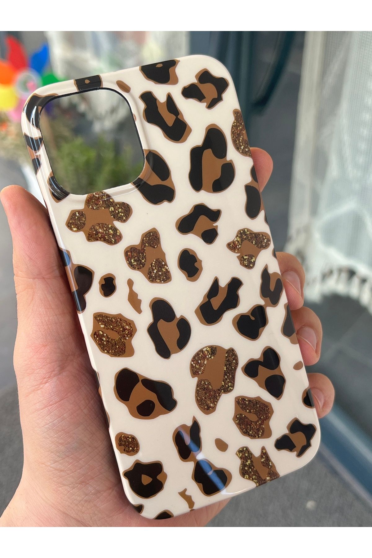 EDELFU iPhone 12 PRO MAX [6.7 inç] Uyumlu Hologram Leopar Desenli Kılıf – Parlak & Koruyucu