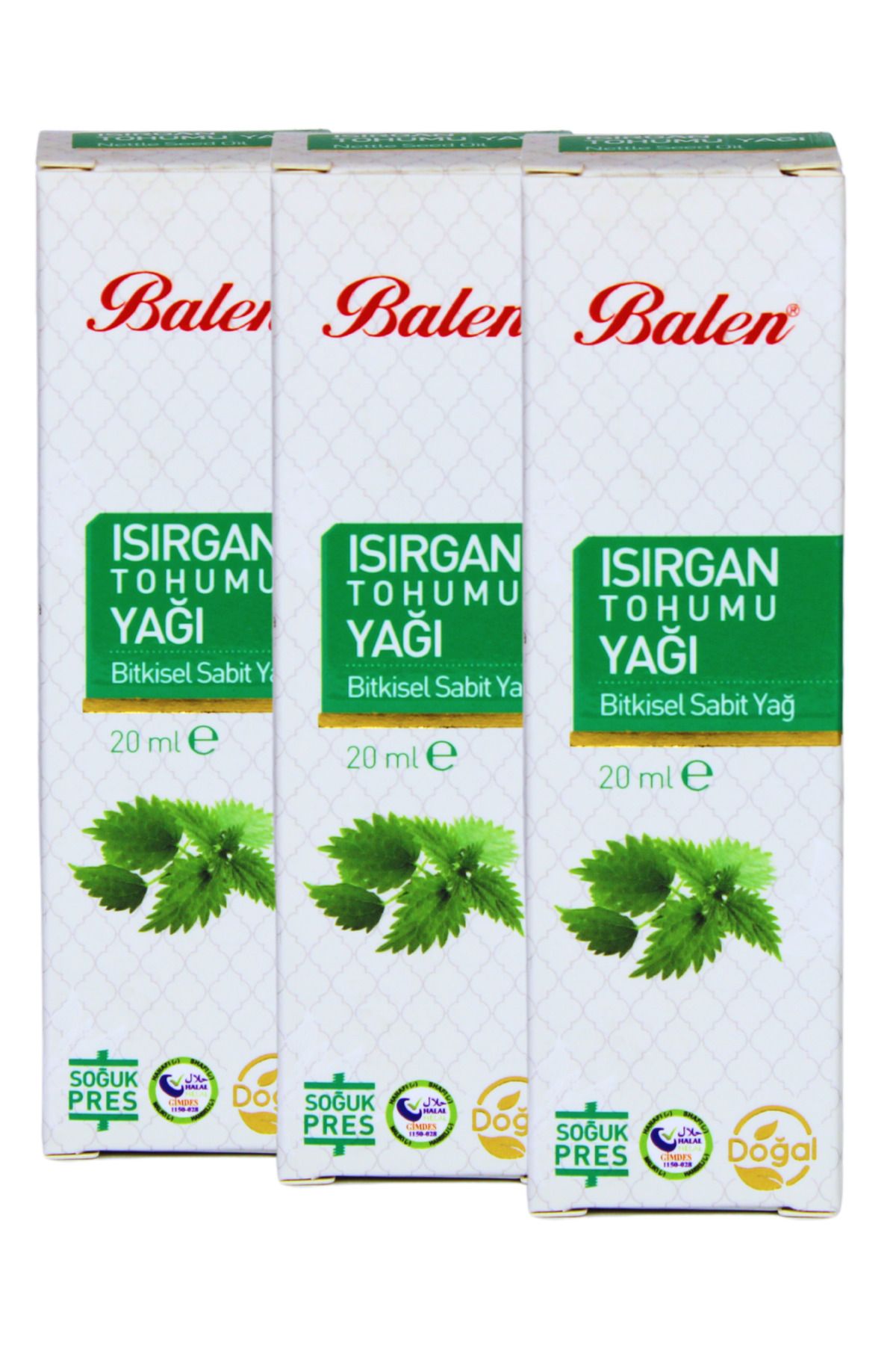 GÜLCE LOKMAN HEKİM AKTAR BALEN ISIRGAN TOHUMU YAĞI 3 X 20ML SOĞUK PRES